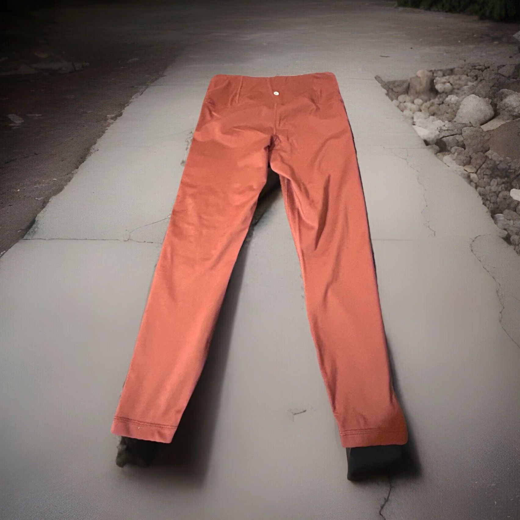 Vintage 90 Degree By Reflex Leggings Burnt Orange Women Medium Pockets Elastic Waist Yoga Pants Casual Workwear" Size 28" / US 6 / IT 42 - 3 Thumbnail
