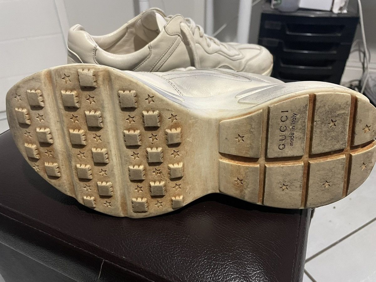 Gucci Gucci Men Leather Rython Dirty Mouth Sneakers Ivory Size US 10 / EU 43 - 5 Thumbnail