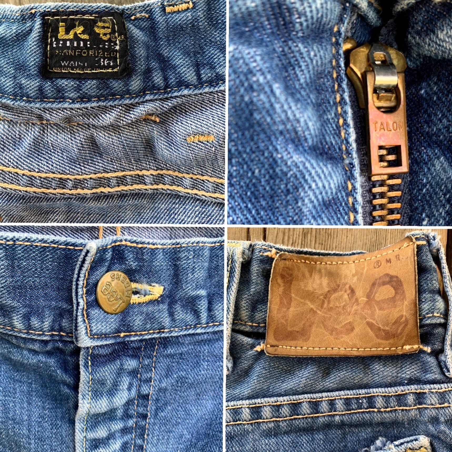 Lee VINTAGE Lee Riders Selvedge Denim Jeans Jeans 36 Waist 34 Inseam 31.5 See Pics Mens Blue Denim Cotton 5-Pocket Lee Riders Selvedge Vintage Size US 36 / EU 52 - 6 Thumbnail