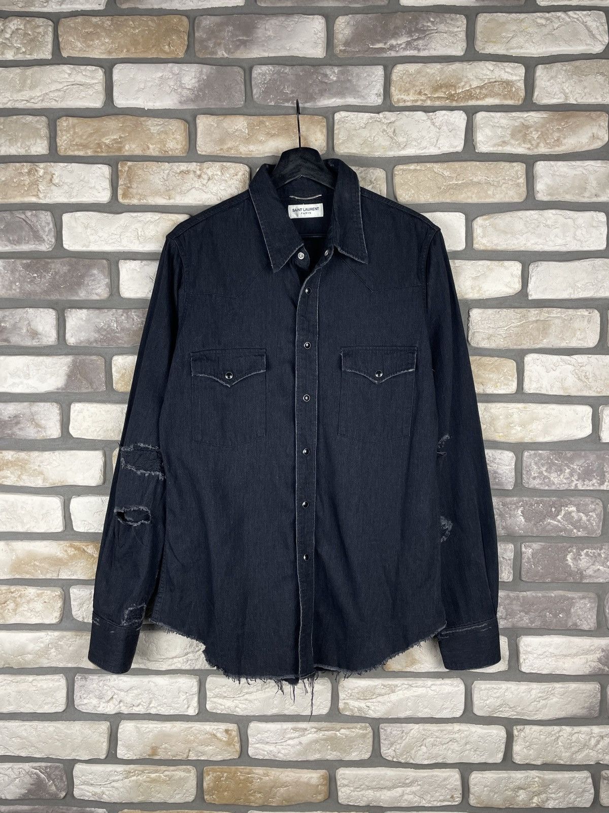 Designer Very rare oversize jeans shirt Saint laurent Paris Size US M / EU 48-50 / 2 - 1 Thumbnail
