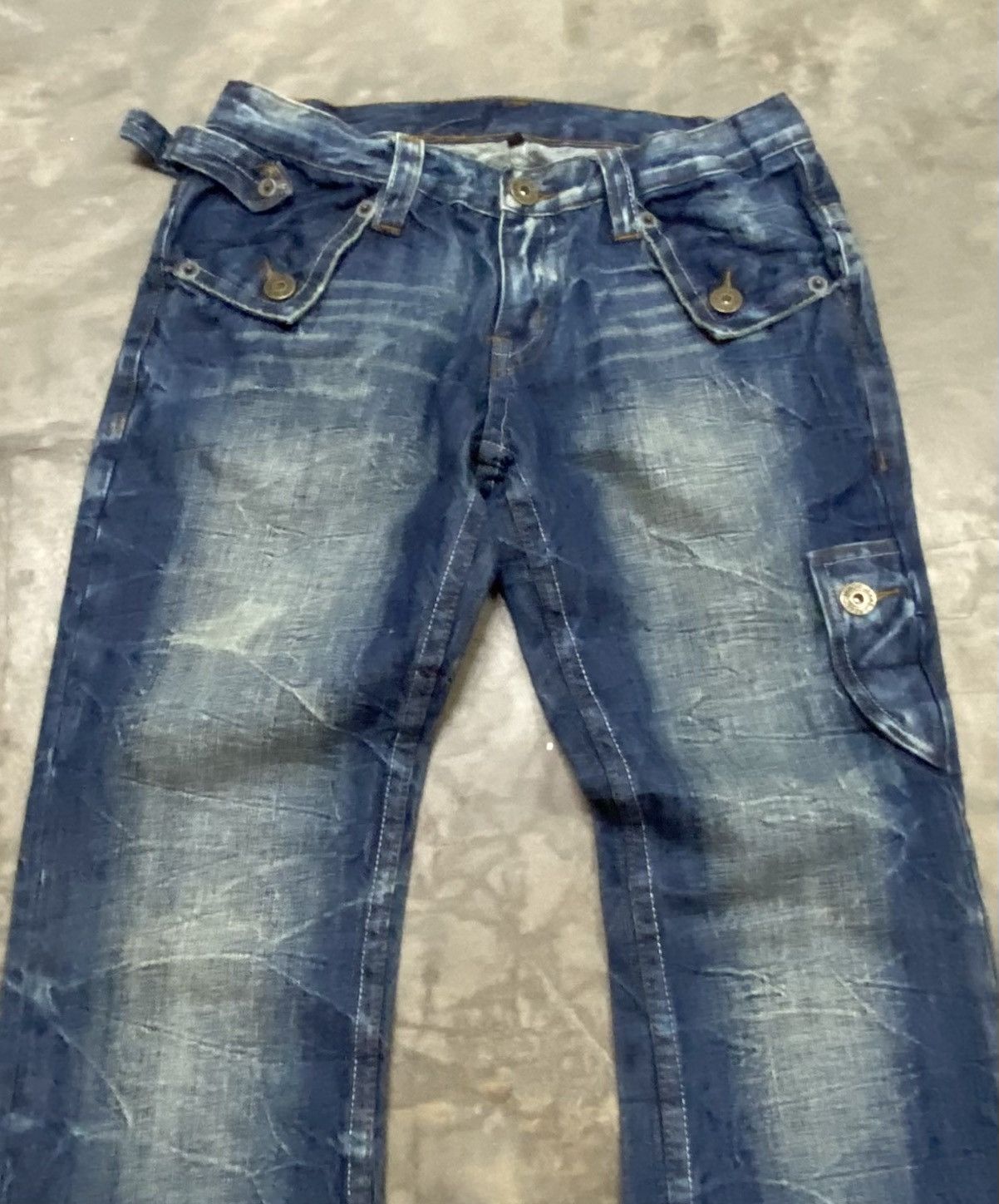 Japanese Brand × Jean × LOWBOX Flare Jeans Japanese Real Mind Low Rise Boot Cut Size US 31 - 2 Thumbnail