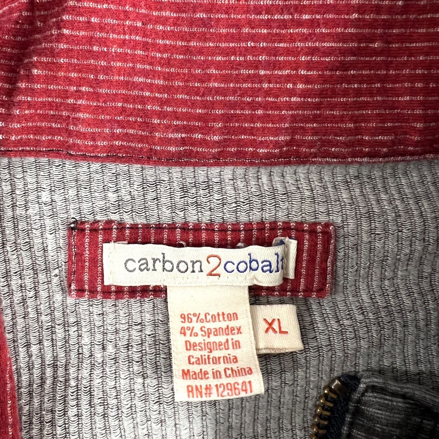 Carbon2Cobalt Carbon 2 Cobalt Mens Sweatshirt Pullover Gray Washed Weathered Quarter Zip XL Size US XL / EU 56 / 4 - 5 Thumbnail