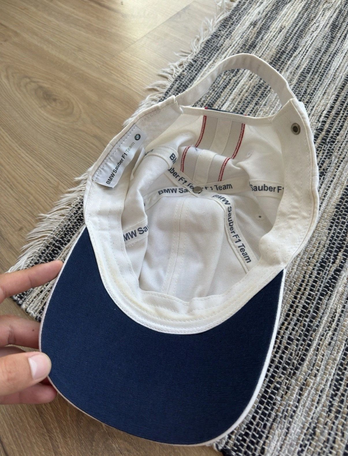 BMW BMW SAUBER F1 Team Racing 2007 Vintage White Classic Cap Hat Size ONE SIZE - 8 Thumbnail