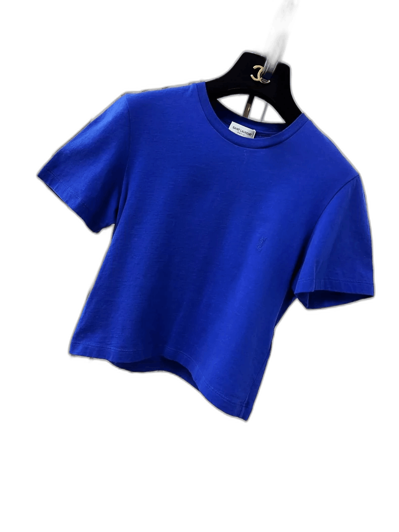 Saint Laurent Paris Saint Laurent Blue Logo T-Shirt Size S / US 4 / IT 40 - 1 Thumbnail