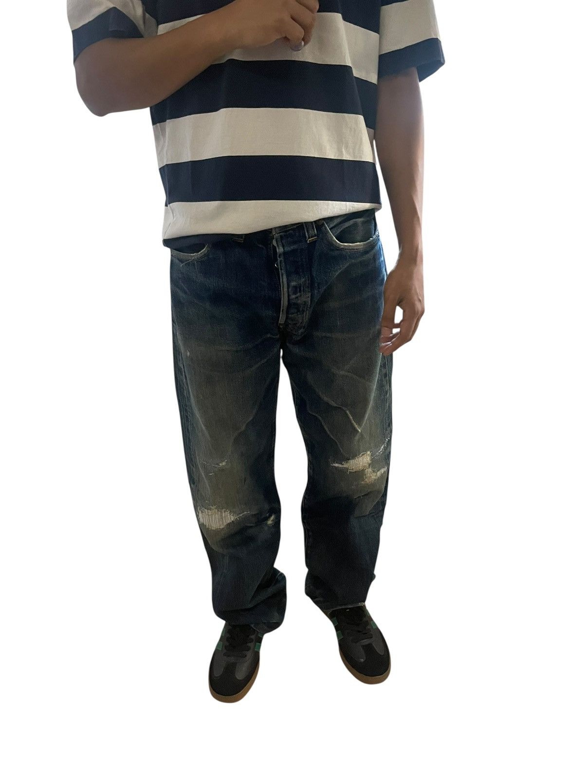 Levi's Vintage Levi’s 1998 201XX E 1937 Selvedge Distressed Denim Size US 30 / EU 46 - 23 Thumbnail