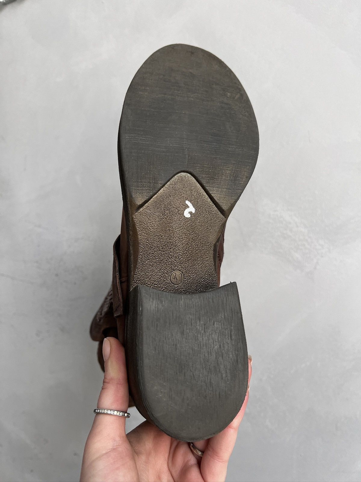 Hedi Slimane Studded shield leather ankle boots avant garde rick owens Size US 8 / EU 41 - 11 Thumbnail