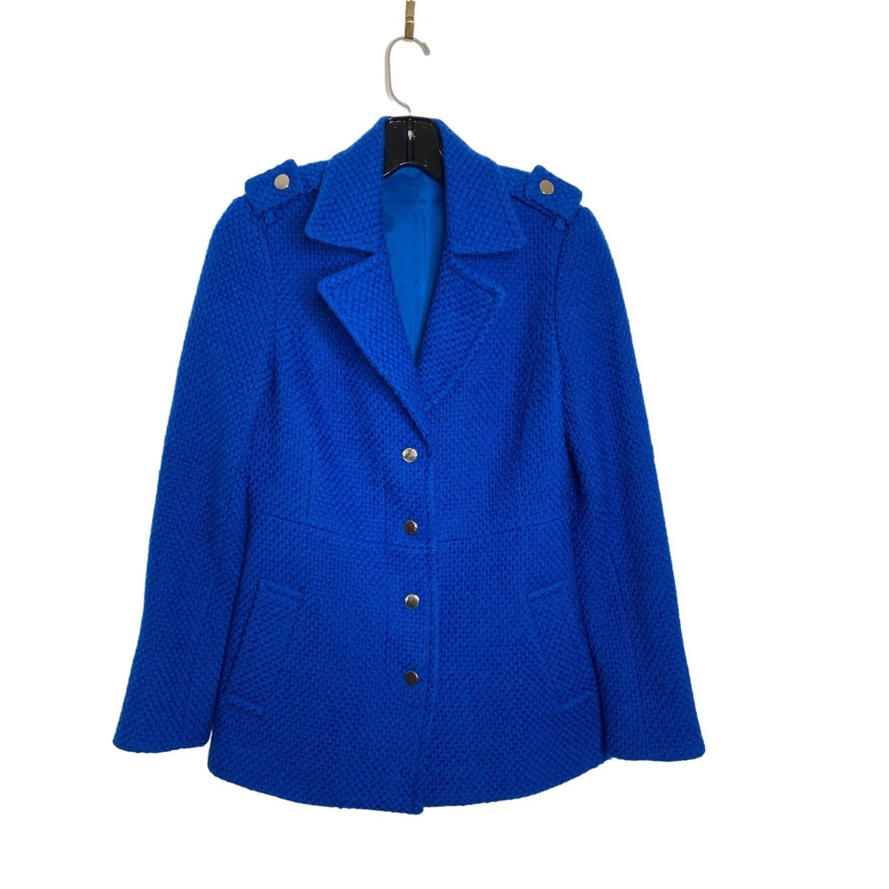 Vintage ETCETERA WOMEN'S ROYAL BLUE VIRGIN WOOL TWEED COAT SZ 4 NWOT Size S / US 4 / IT 40 - 1 Thumbnail