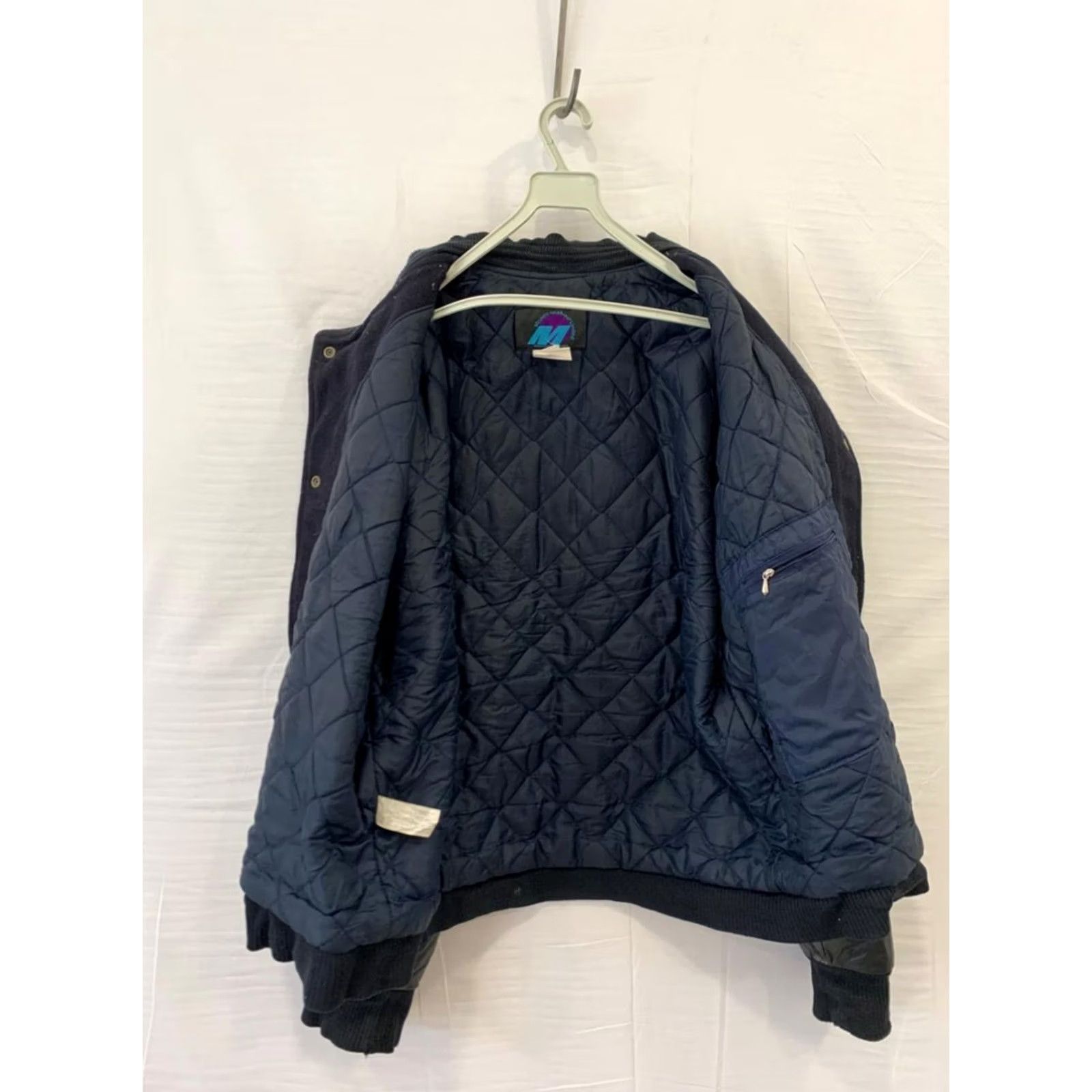 Vintage VINTAGE Volvo Trucks of Toronto Varsity Jacket Wool Leather Bomber Blue LG L#215 Men Size US L / EU 52-54 / 3 - 7 Thumbnail