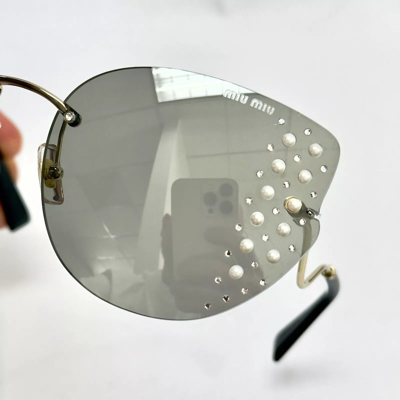 Miu Miu MIU MIU SCENIQUE MU51XS Silver Rimless Mirror Sunglasses 51X Size ONE SIZE - 2 Thumbnail