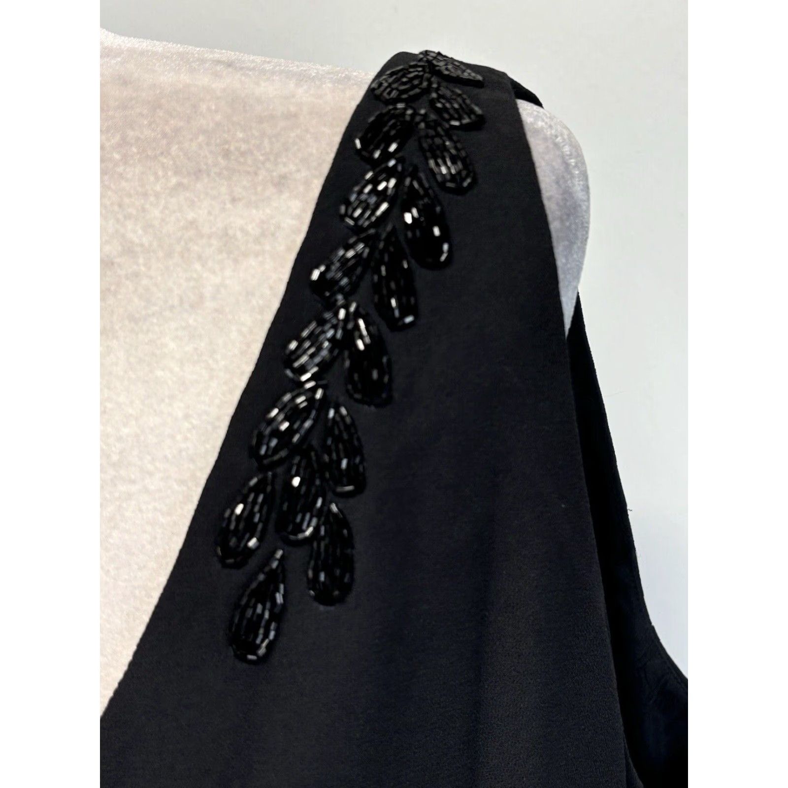 MAGGY LONDON NEW! Maggy London Dress Women Sz 22 Plus Black Beaded Maxi Sheath Lined Back Size 3XL / US 20-22 - 6 Thumbnail