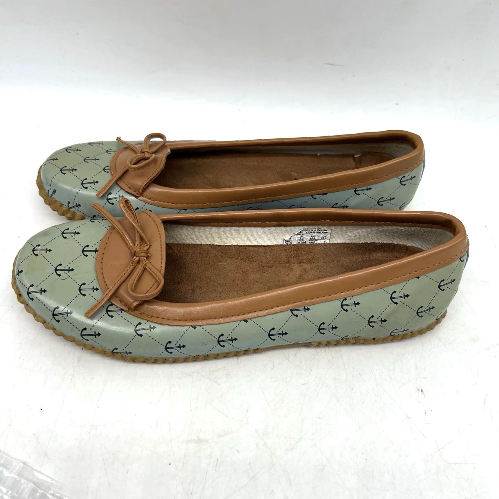Vintage VINTAGE Western Chief Women's Flats Slip-On Round Toe Waterproof Nautical Anchor Summer Casual Blue 9 Size US 6.5 / IT 36.5 - 5 Thumbnail