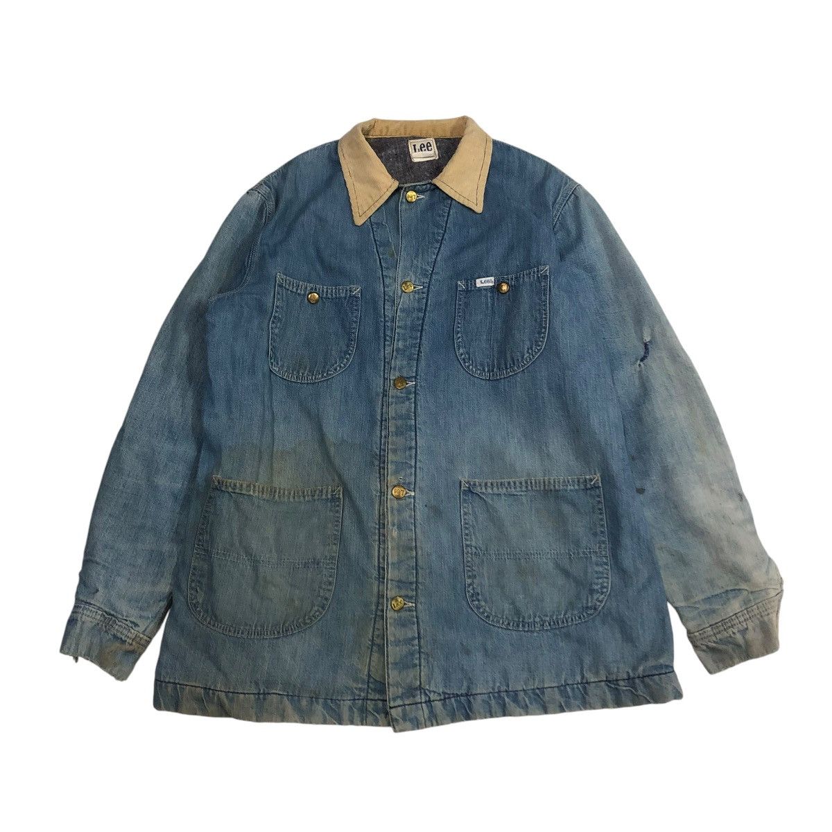 Lee 🔥VINTAGE CHORE WORKER JACKET LEE MADE IN USA BLANKET DENIM Size US M / EU 48-50 / 2 - 1 Thumbnail