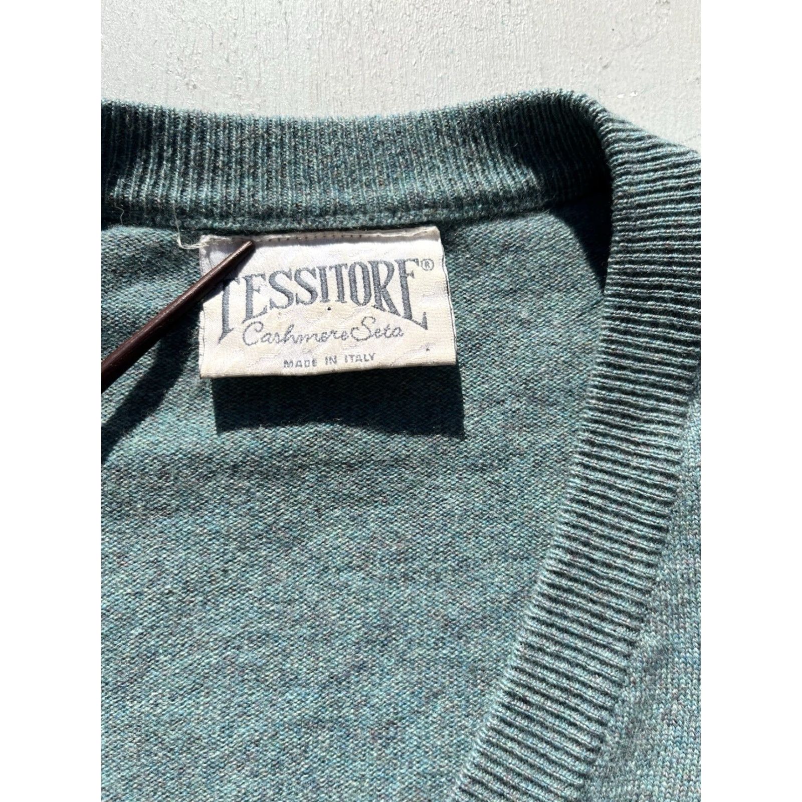 Vintage VINTAGE Tessitore Men’s Sweater Green Solid NO SIZE Italian Cashmere Classic EU Size US XL / EU 56 / 4 - 2 Thumbnail
