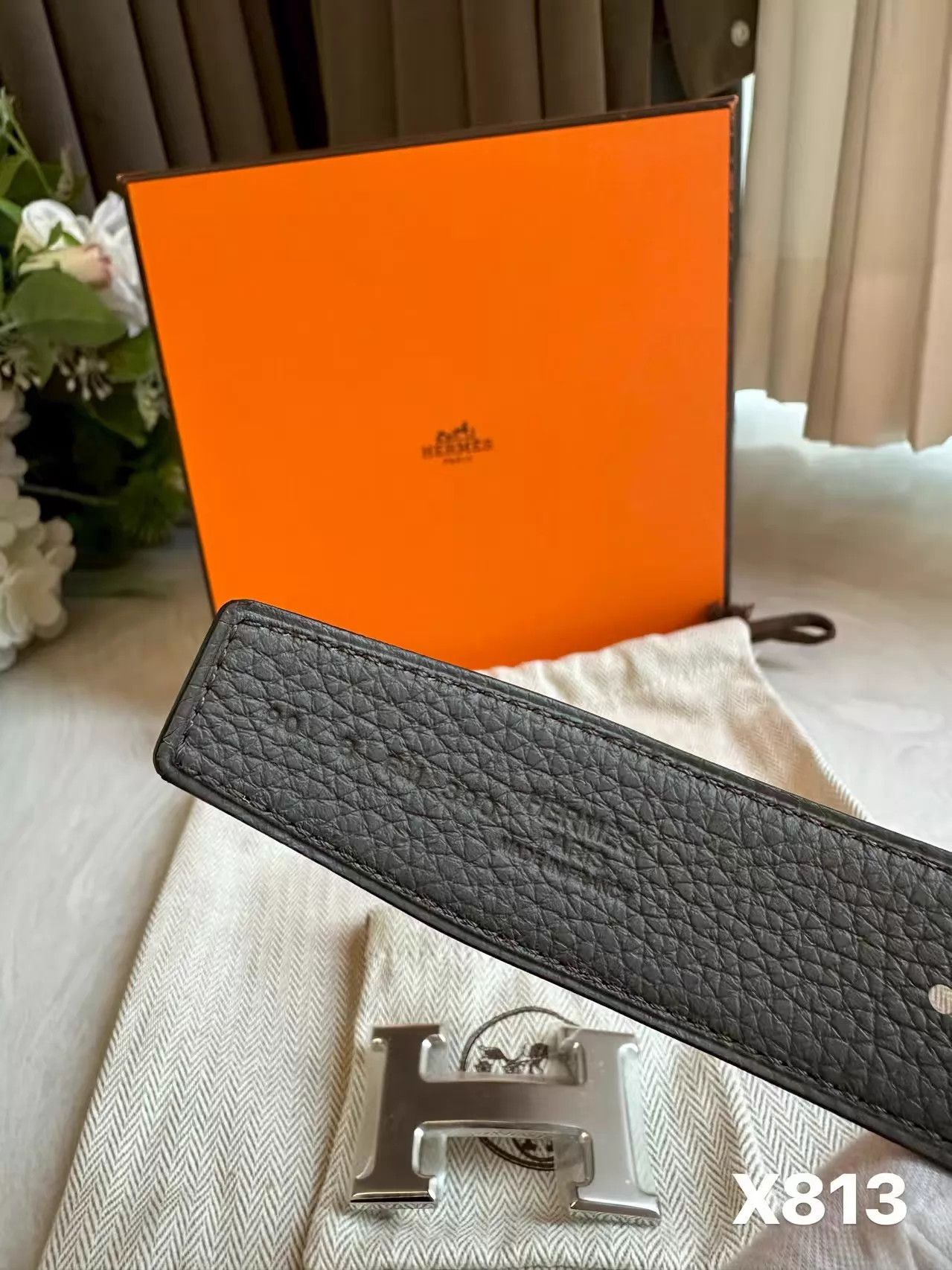Hermes Hermès 3.2cm B Stamp 90cm Belt X813 New Size ONE SIZE - 6 Thumbnail