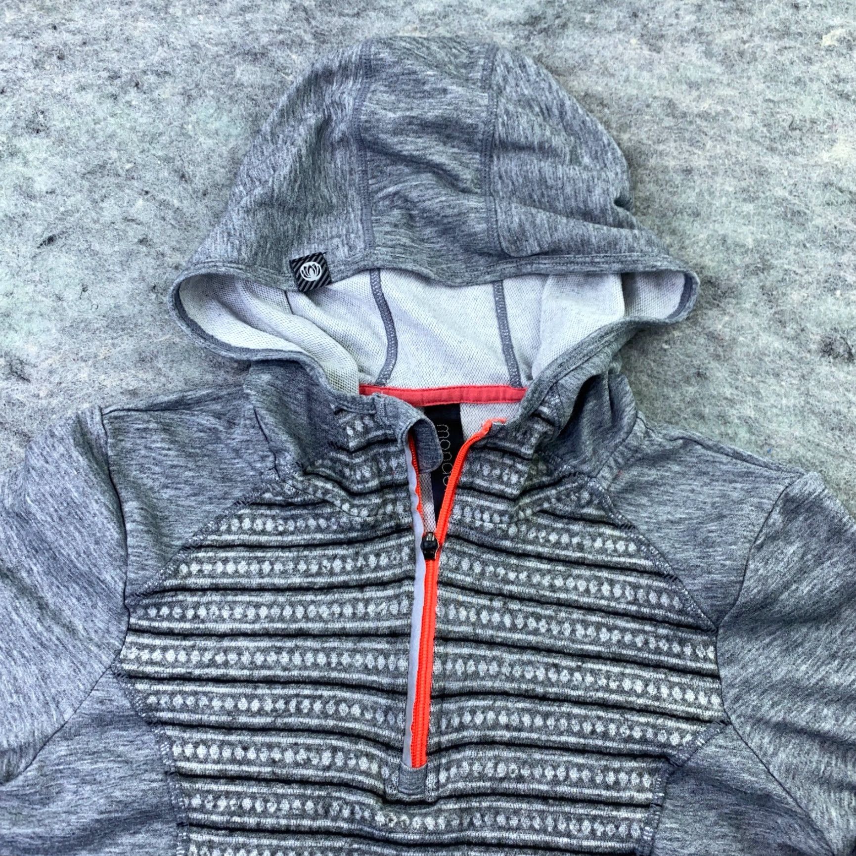 Vintage MONDETTA Womens Pullover M Gray 1/4 Zip Hooded Wool Blend Athletic Fitted Sweatshirt Size M / US 6-8 / IT 42-44 - 2 Thumbnail