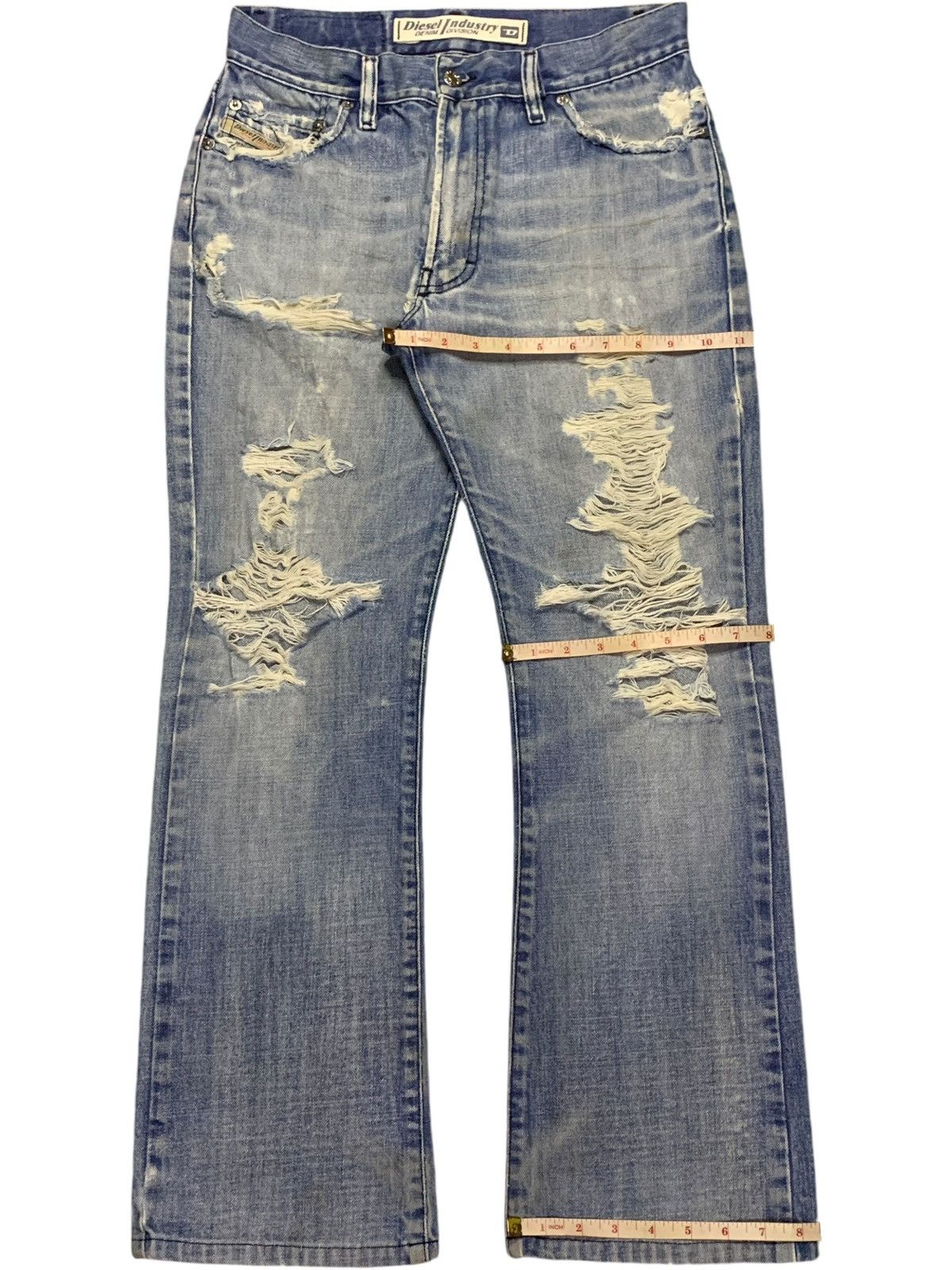 Diesel Vintage Italy Diesel Light Faded Wash Distress Bootcut Jeans Size US 29 - 14 Thumbnail