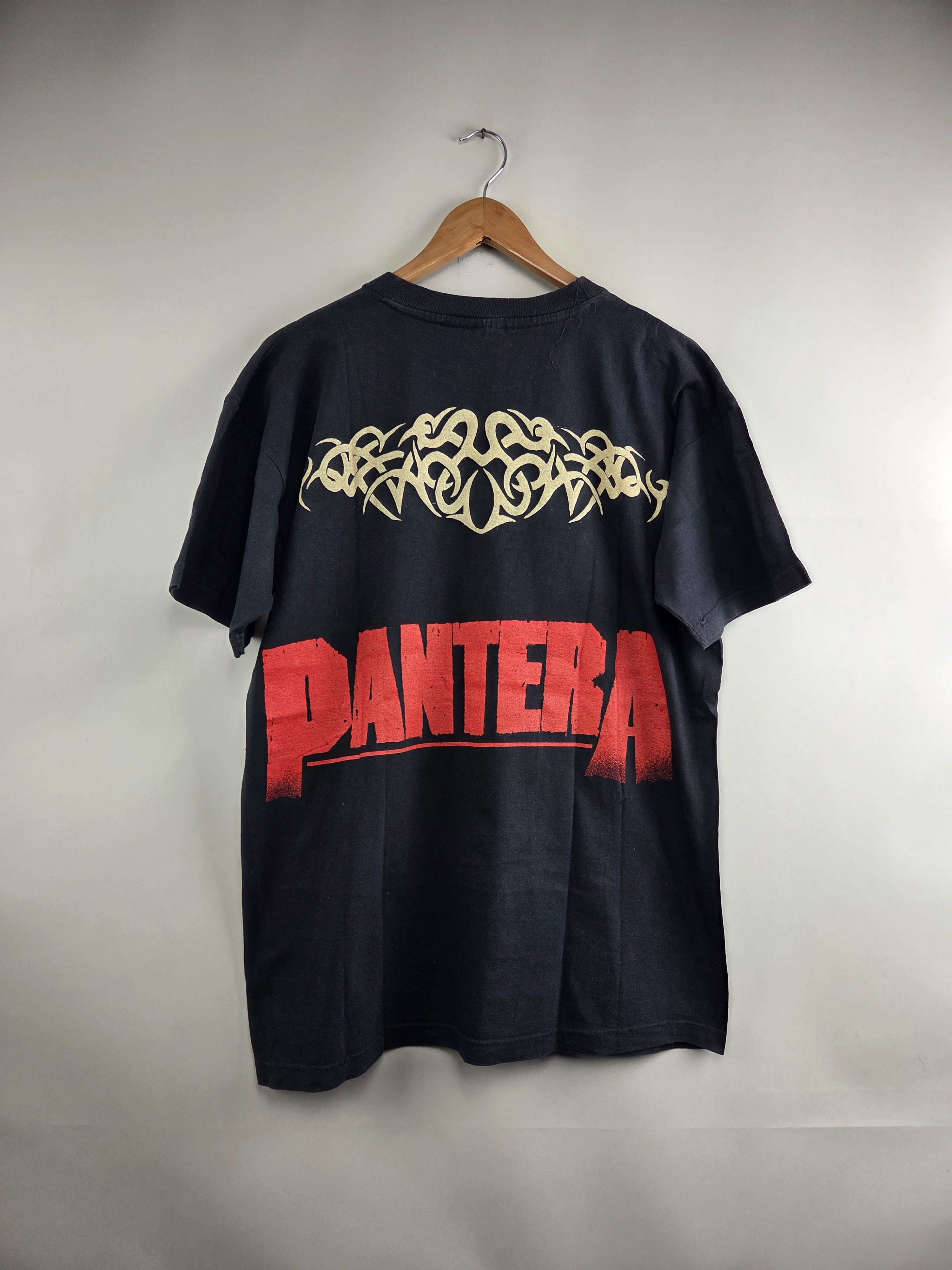 Band Tees × Vintage 90s Pantera Black Panther Metal tee XL 22.5" 28.5" Size US XL / EU 56 / 4 - 4 Thumbnail