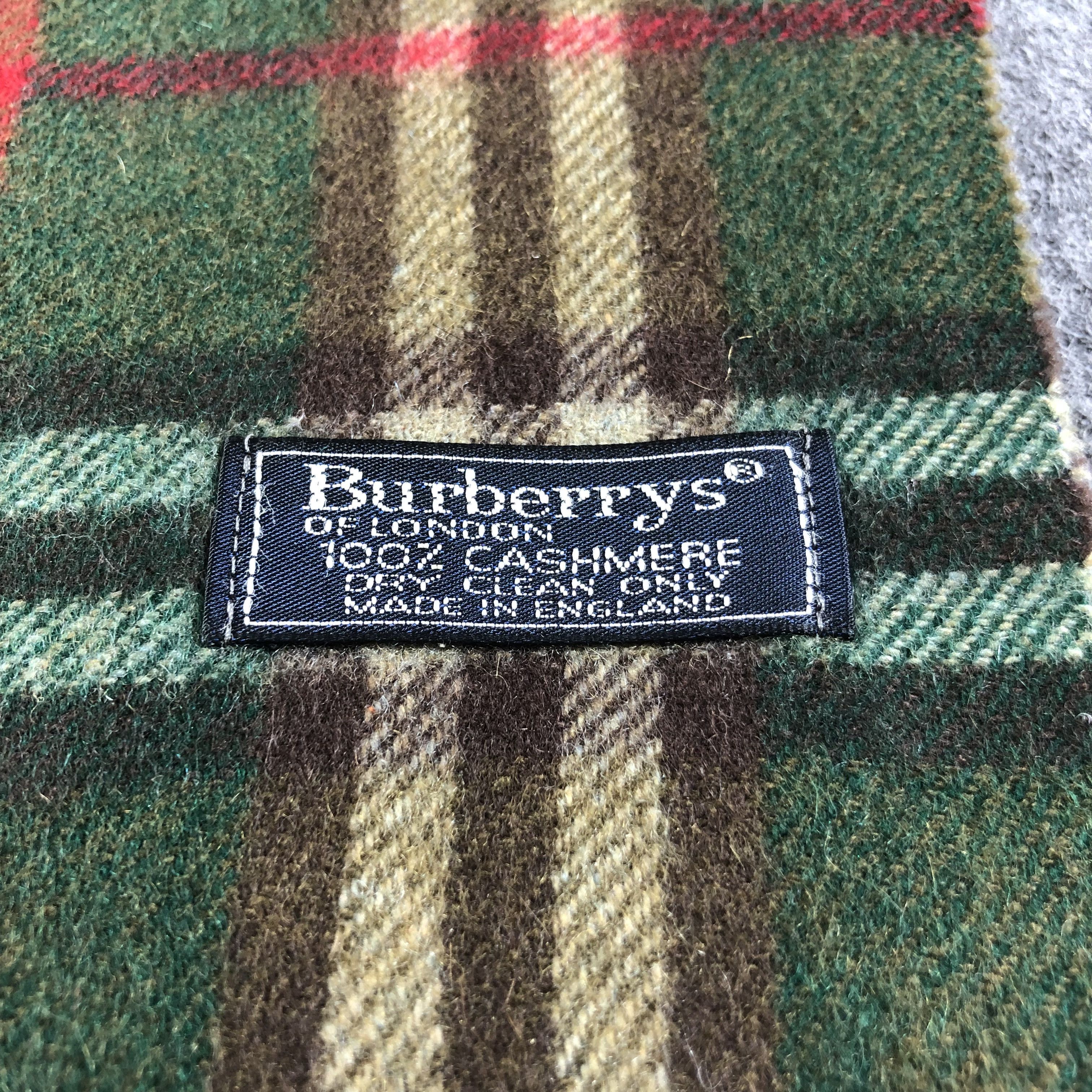 Burberry Burberrys Green Nova Check Cashmere Scarf Muffler V1631 Size ONE SIZE - 4 Thumbnail