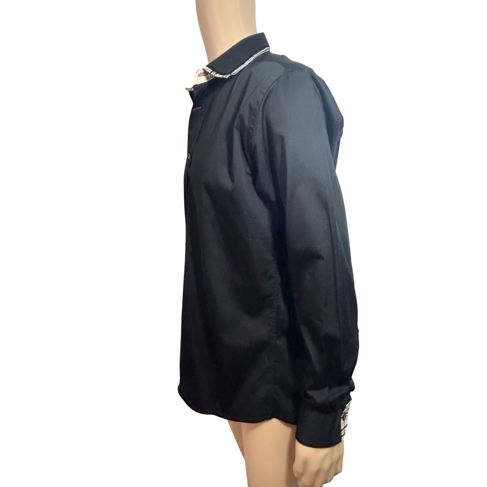 Other Envy Men’s Button Up Black Shirt, L Slim Fit Contrasting Pla Size US L / EU 52-54 / 3 - 10 Thumbnail