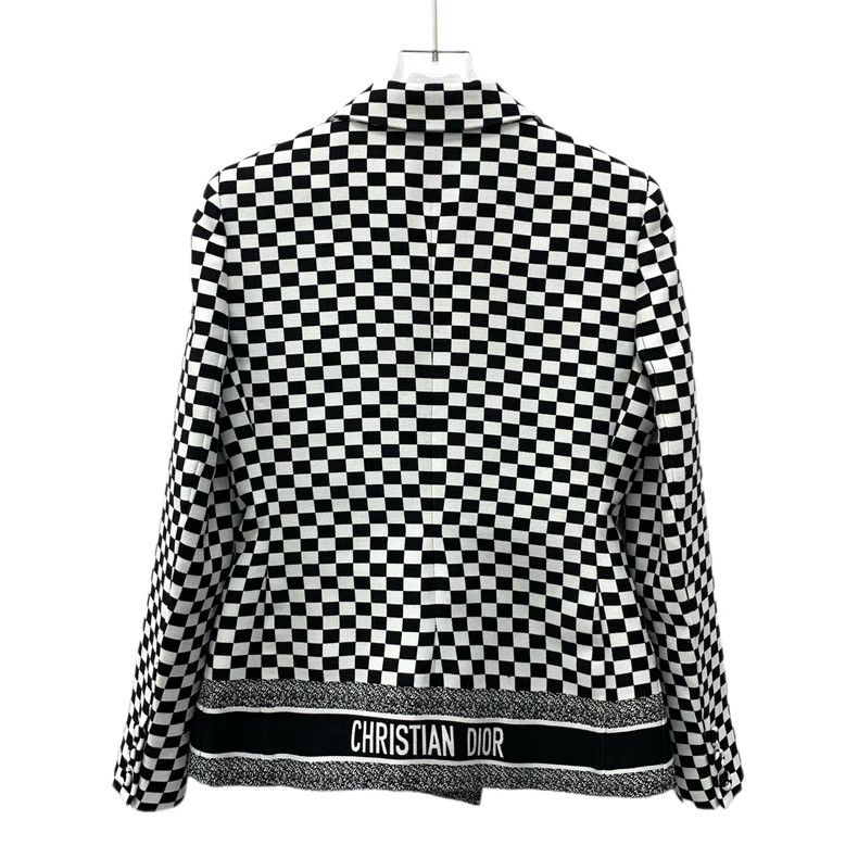Dior Dior Black and white color checkerboard cotton lapel doubl Size XS / US 0-2 / IT 36-38 - 2 Thumbnail