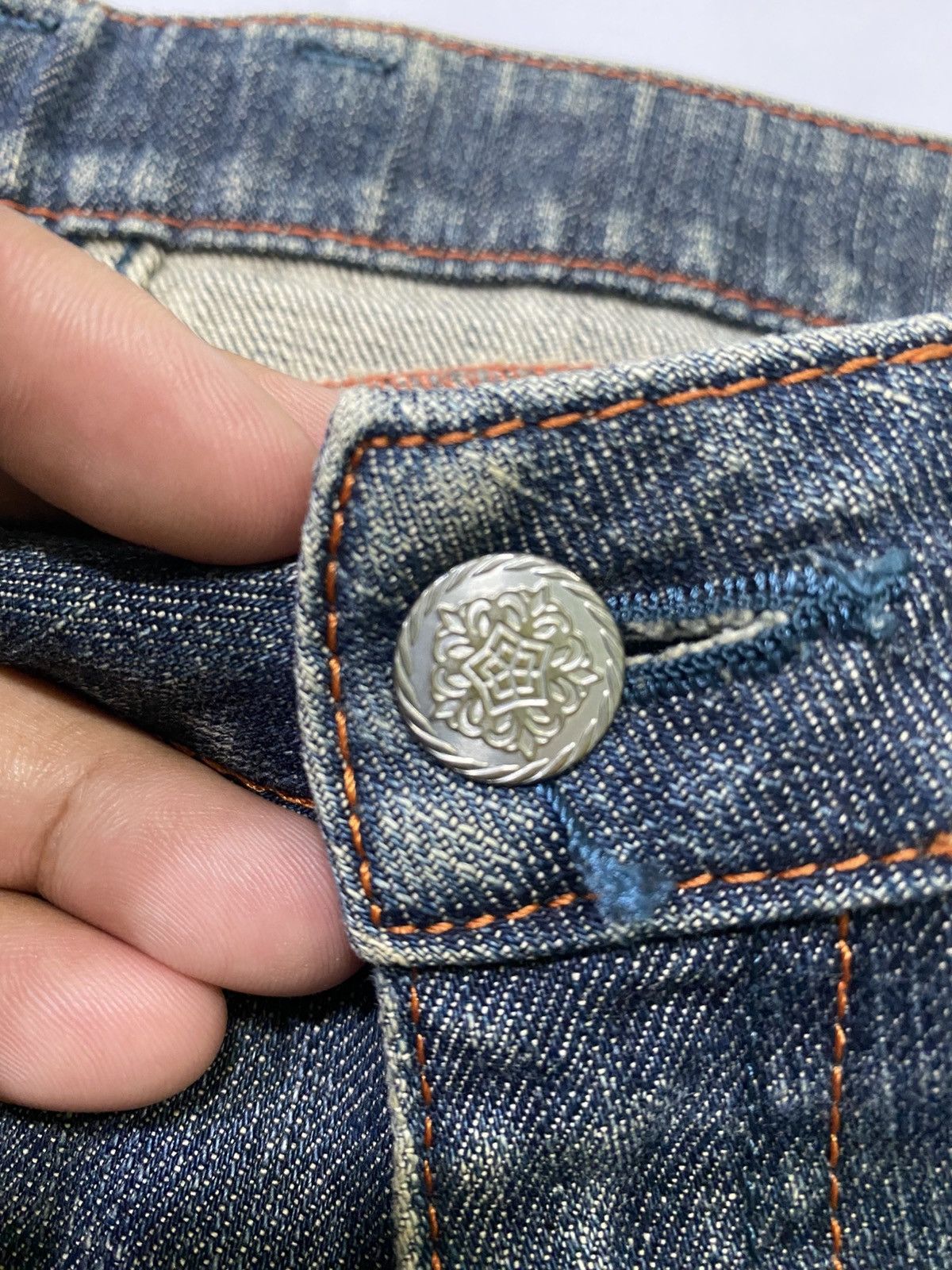 If Six Was Nine Japanese brand X tornado mart spiral style flare jeans Size US 31 - 19 Thumbnail