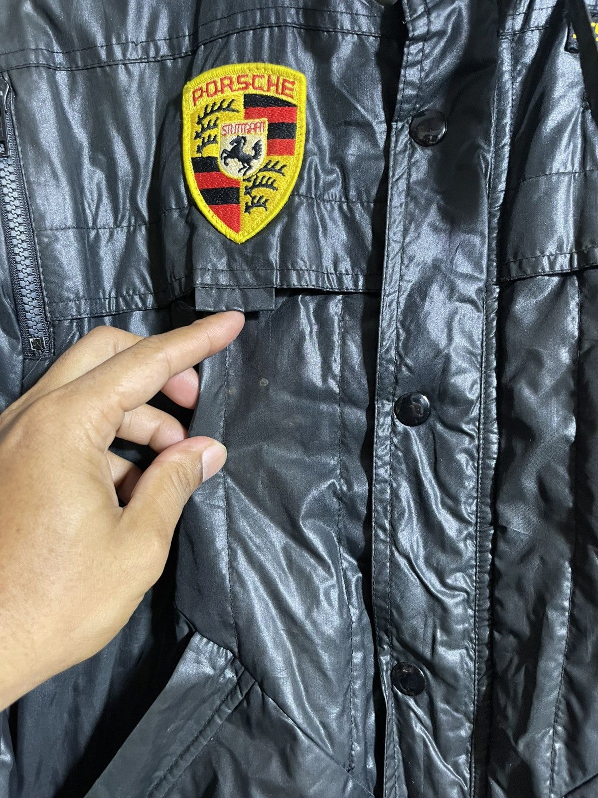 Vintage Vintage 80s black porsche car racing jacket Size US M / EU 48-50 / 2 - 8 Thumbnail