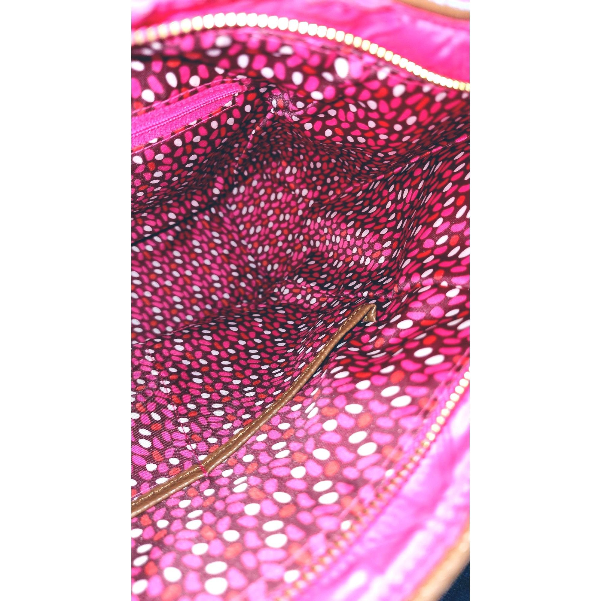 Vera Bradley Vera Bradley Pink & Brown Tote Bag With Faux Leather Accents Size ONE SIZE - 8 Thumbnail