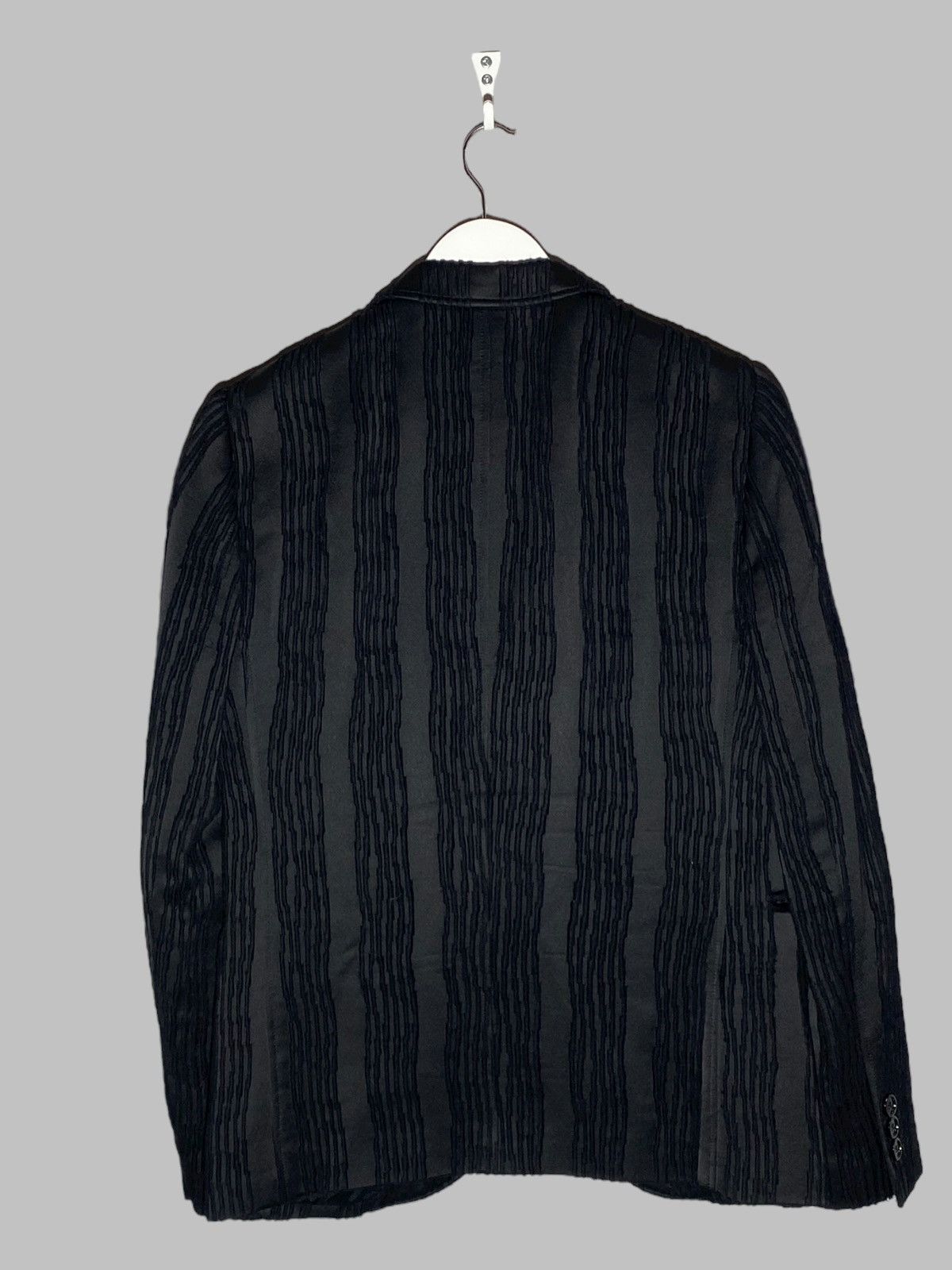 Emporio Armani Emporio Armani Johnny Line Jacquard Tailored Black Blazer Size 46R - 2 Thumbnail