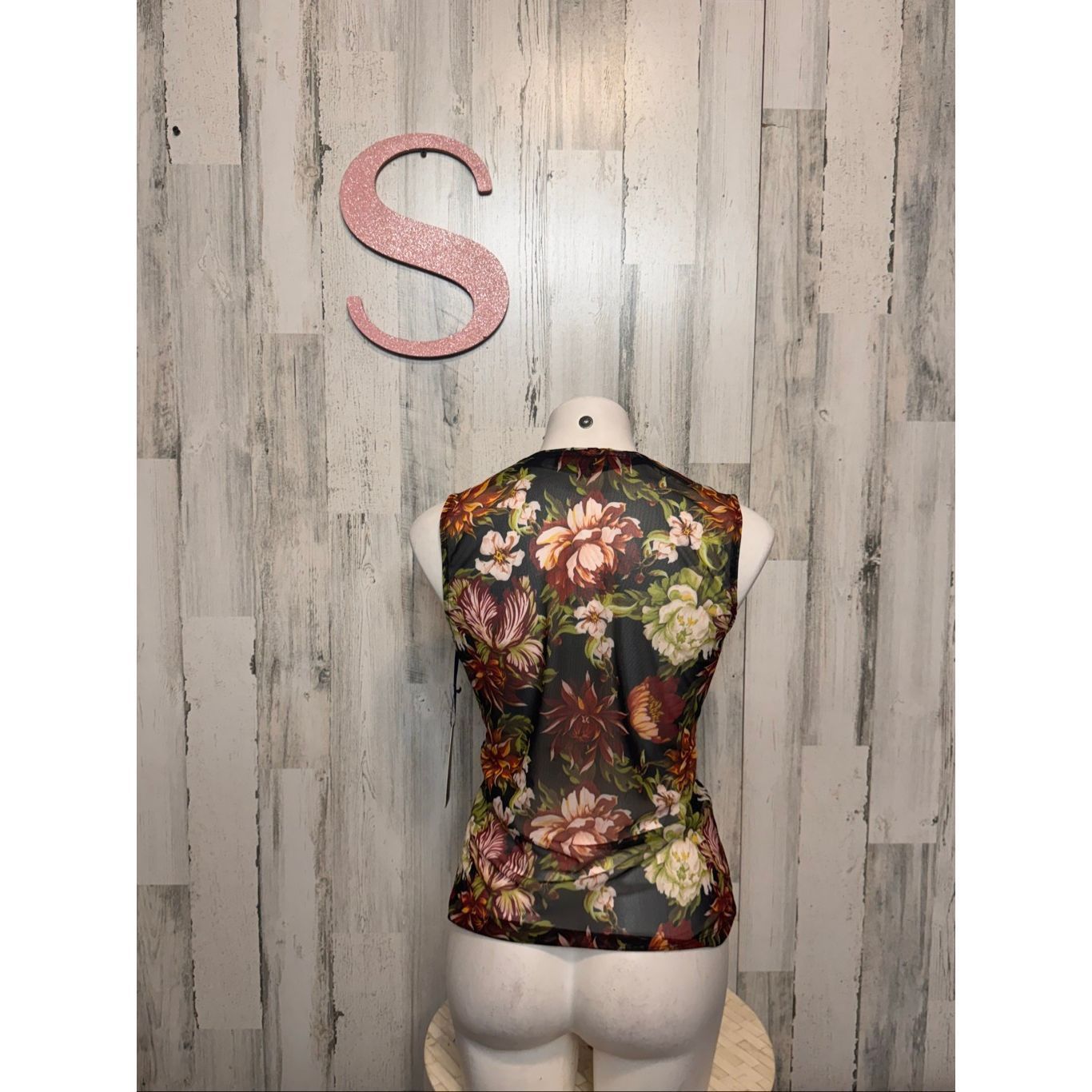 Other Rachel Roy Floral Mesh Sleeveless Wrap Top Size Small Size S / US 4 / IT 40 - 3 Thumbnail
