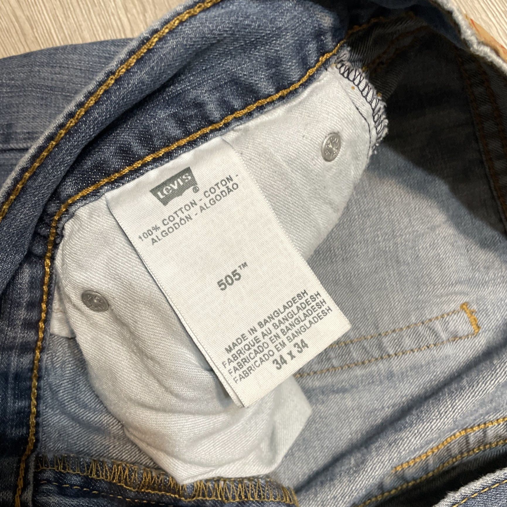 Levi's Levi's 505 Regular Fit Straight Leg Jeans Men 34x33 Blue Denim Casual Size US 34 / EU 50 - 2 Thumbnail