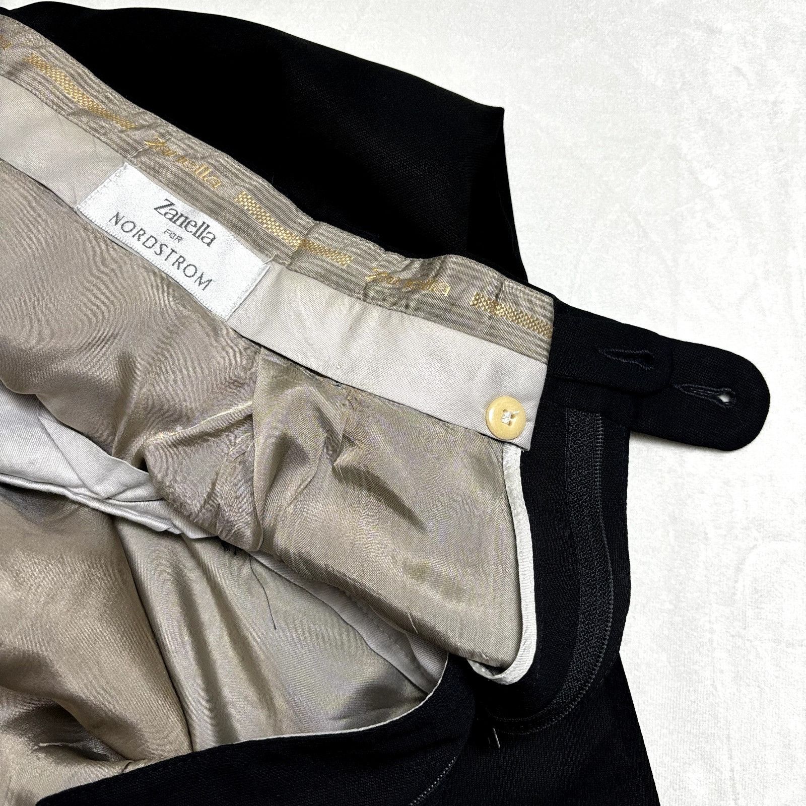 Zanella Zanella for Nordstrom Men's Pleated Dress Pants Black 44x31. Size 44L - 4 Thumbnail