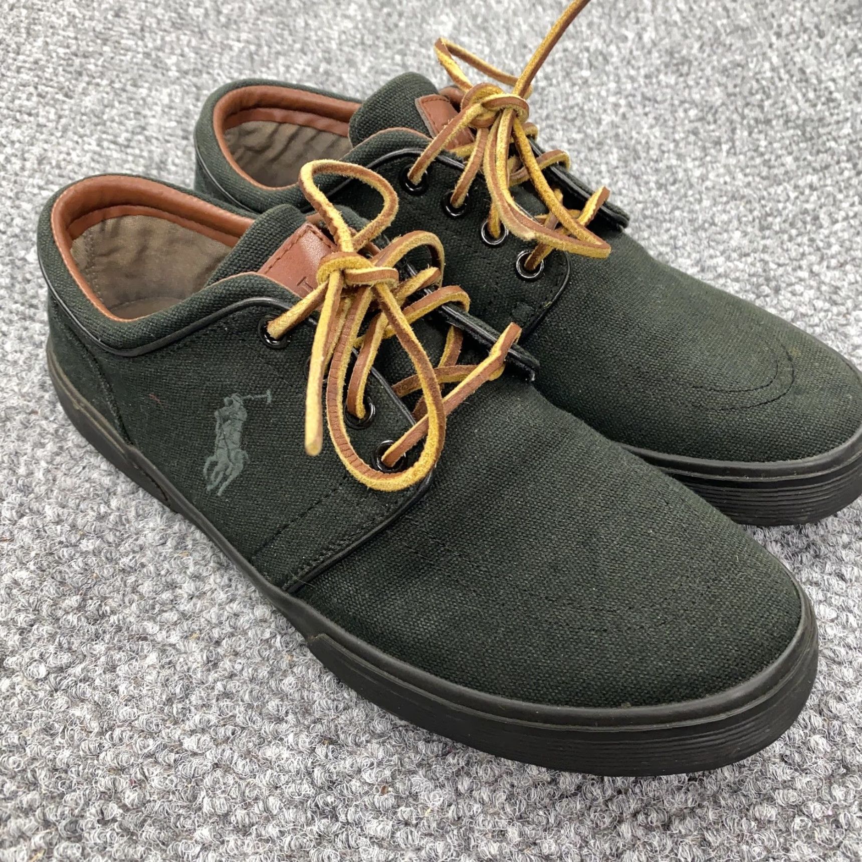 Polo Ralph Lauren Polo Ralph Lauren Faxon Low Shoes Mens 8D Black Canvas Leather Trim Lace Up Polo Ralph Lauren Faxon Low Black Lace Up Mens 8D Shoes Size US M / EU 48-50 / 2 - 2 Thumbnail