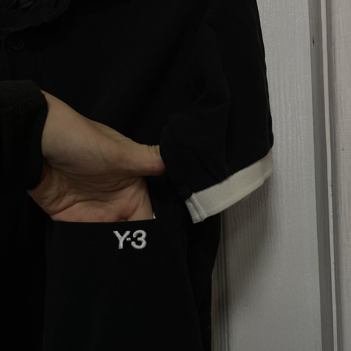 Adidas × Vintage × Yohji Yamamoto Vintage Adidas Y-3 Yohji Yamamoto Polo Tee Shirt ninja Size US M / EU 48-50 / 2 - 2 Thumbnail