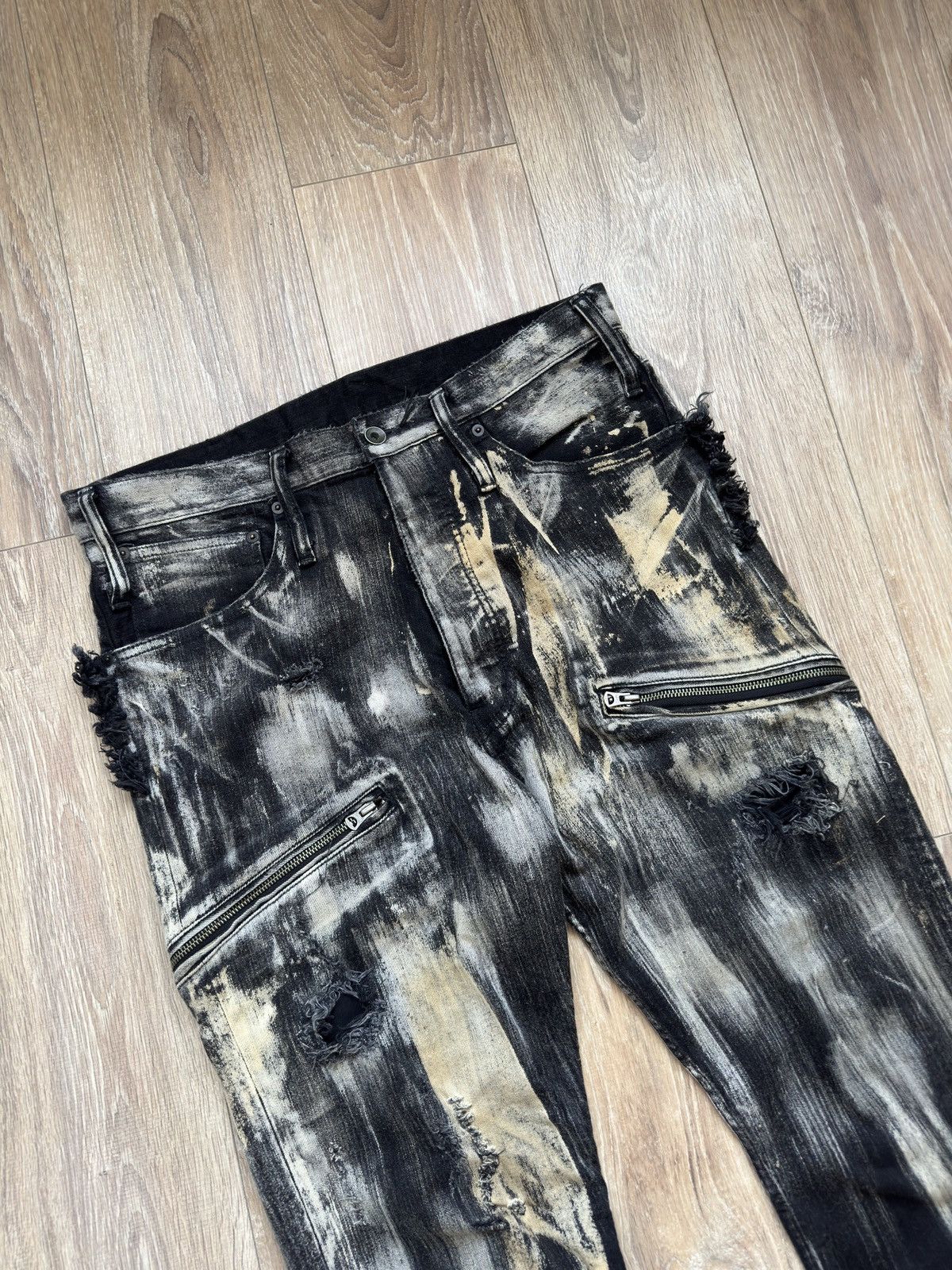 Le Grande Bleu (L.G.B.) L.G.B Lazy S-Wolf Bootcut Jeans Paint Bleach Size US 36 / EU 52 - 2 Thumbnail