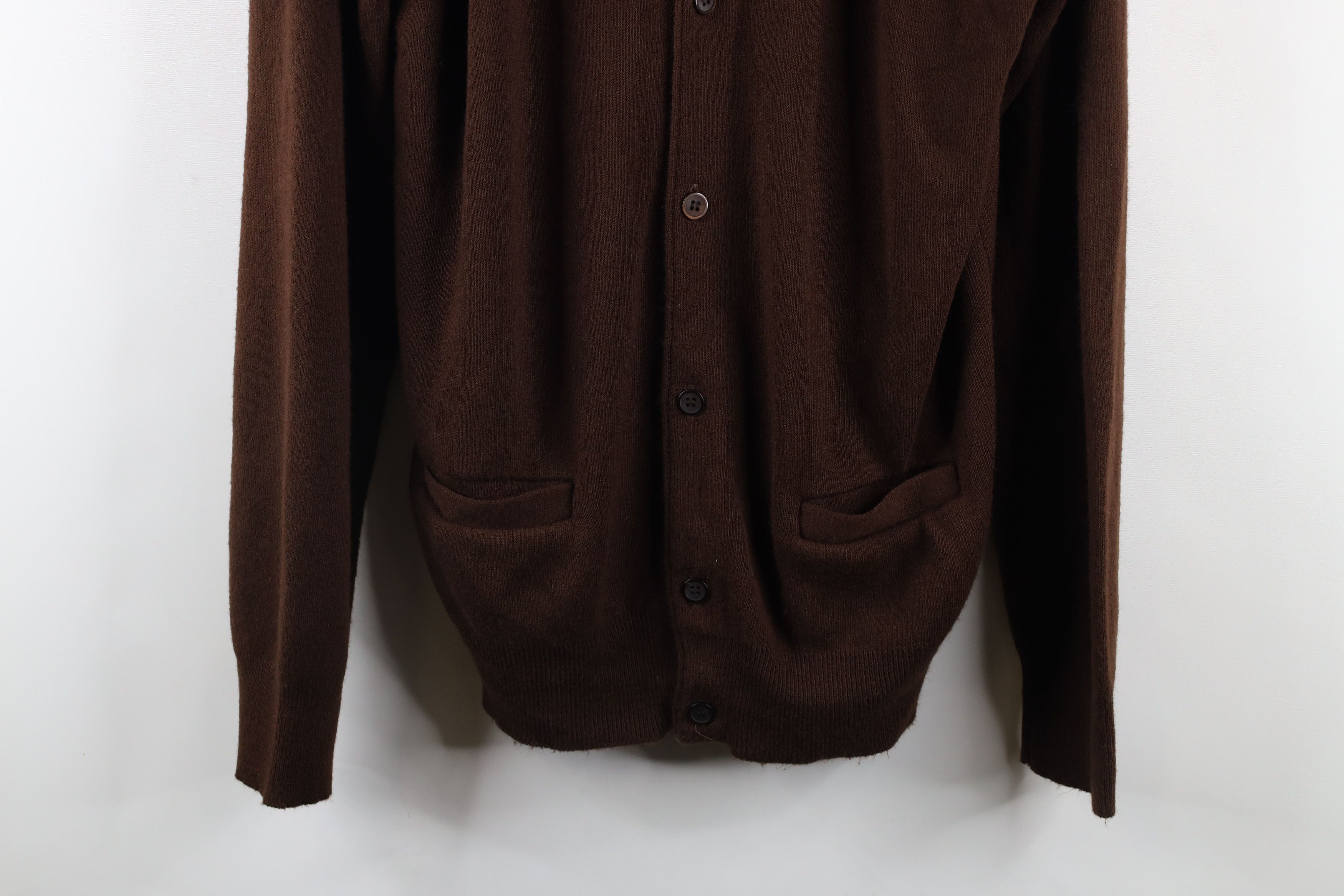 Vintage Vintage 70s Streetwear Knit Cardigan Sweater Brown USA Size US L / EU 52-54 / 3 - 3 Thumbnail
