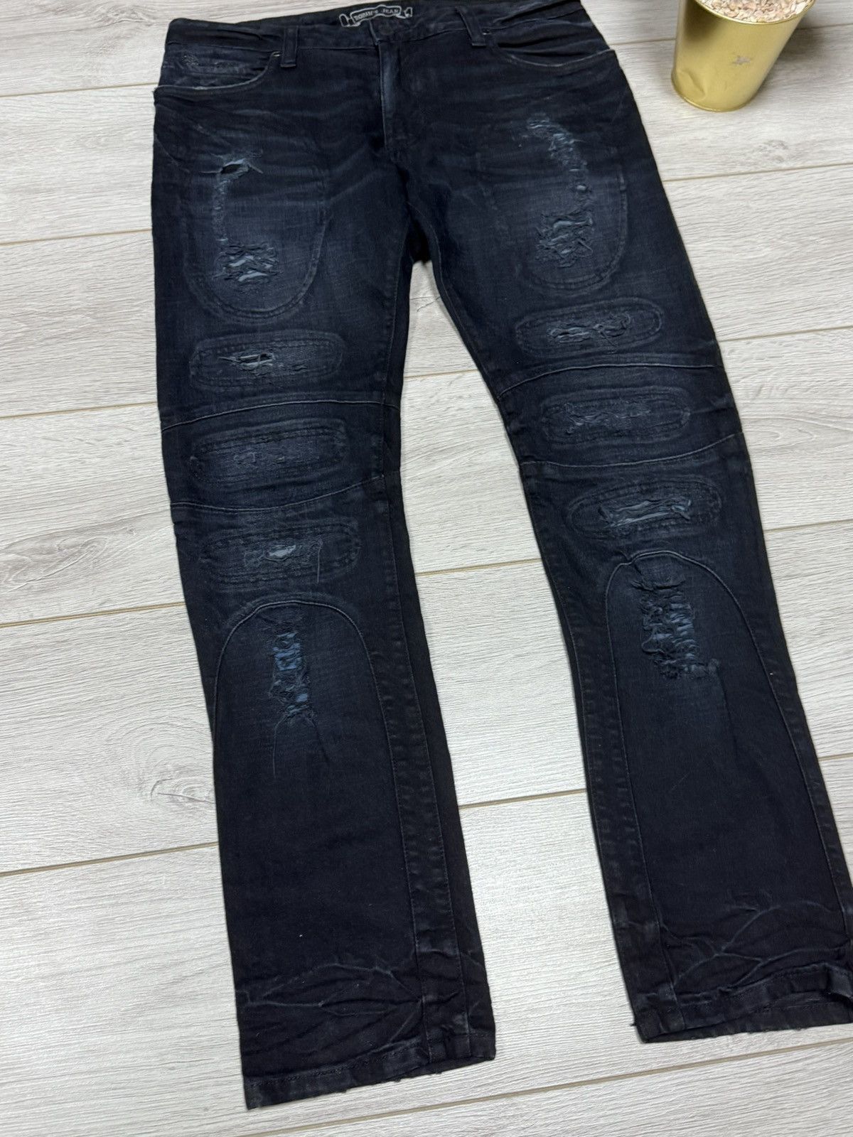 Robins Jeans Robins Jean vintage USA denim pants jeans biker tears Size US 32 / EU 48 - 2 Thumbnail
