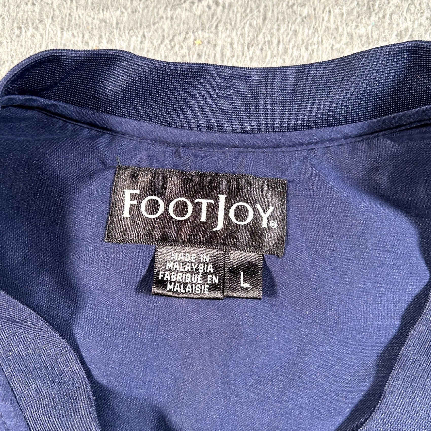Footjoy FootJoy Jacket Men L Windbreaker Navy Blue V-Neck Pullover Long Sleeve Breathable Logo Solid Casual Winter Spring Fall Walking Size US L / EU 52-54 / 3 - 3 Thumbnail