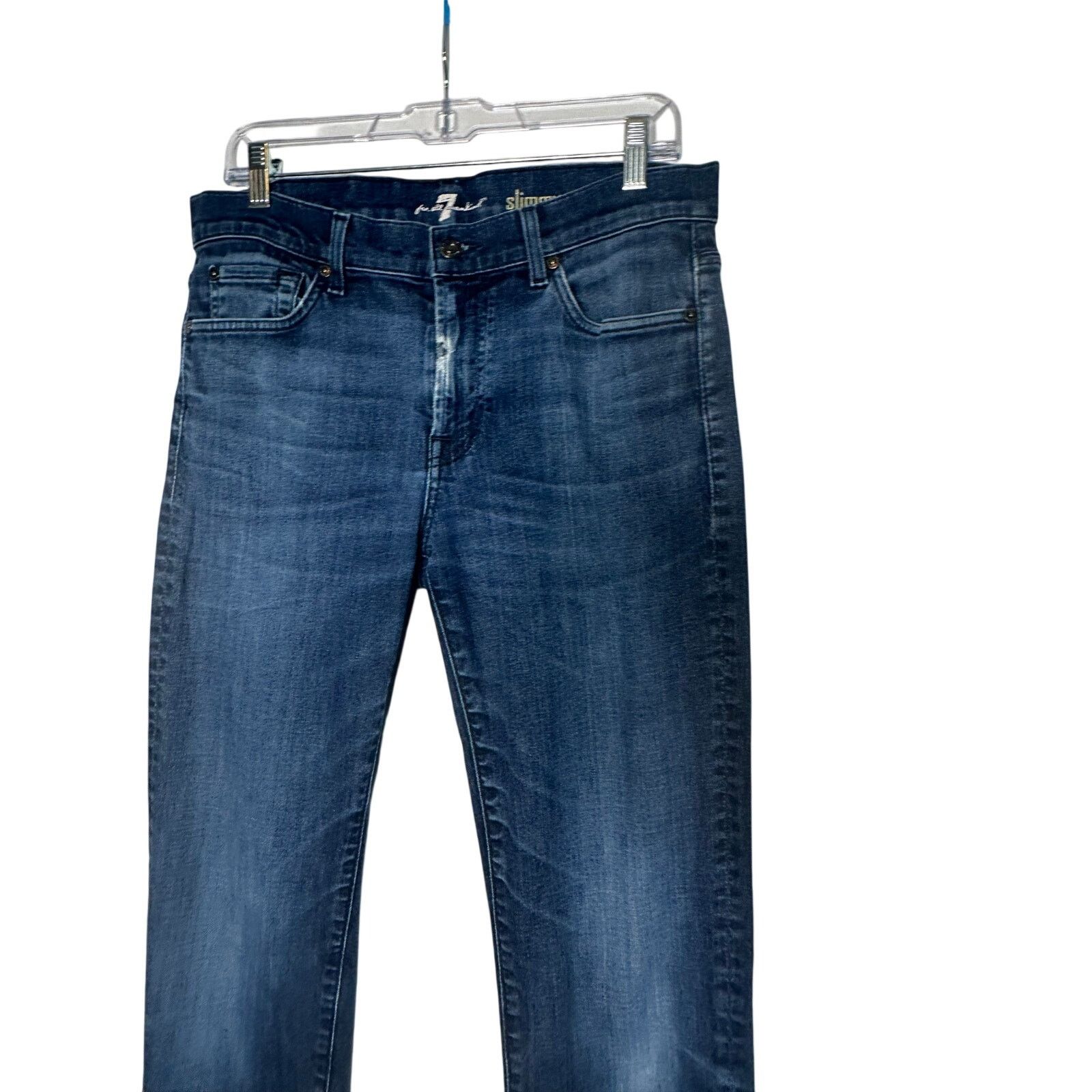 7 For All Mankind 7 for all Mandkind Slimmy distressed blue jeans size 32 Size US 32 / EU 48 - 9 Thumbnail