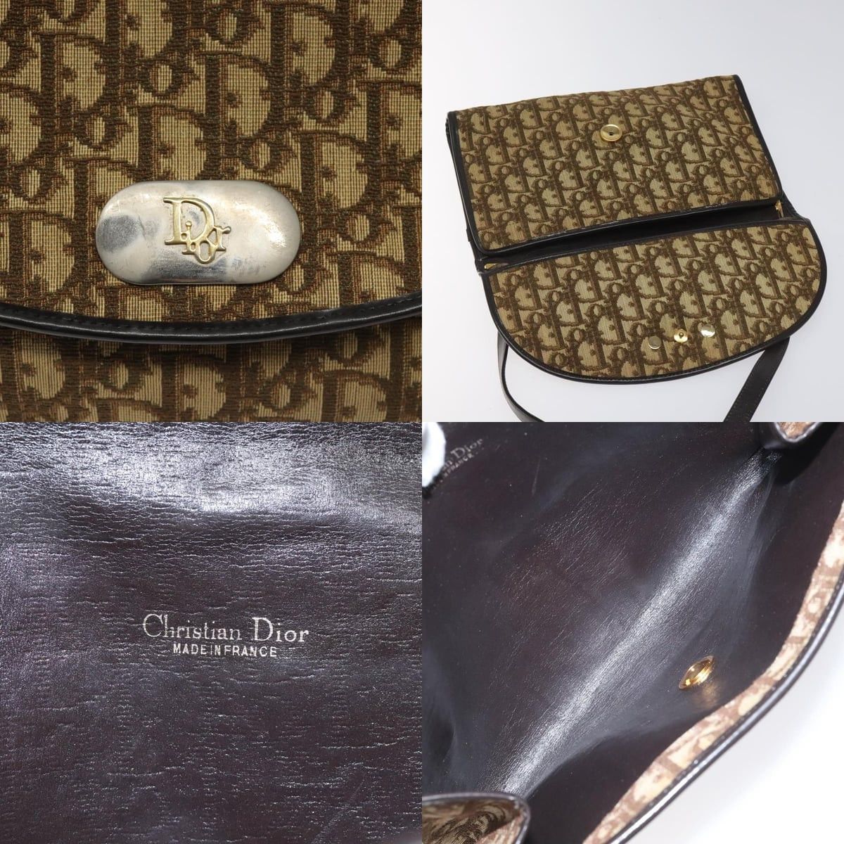 Dior DIOR Trotter Canvas Shoulder Bag Brown Size ONE SIZE - 11 Thumbnail