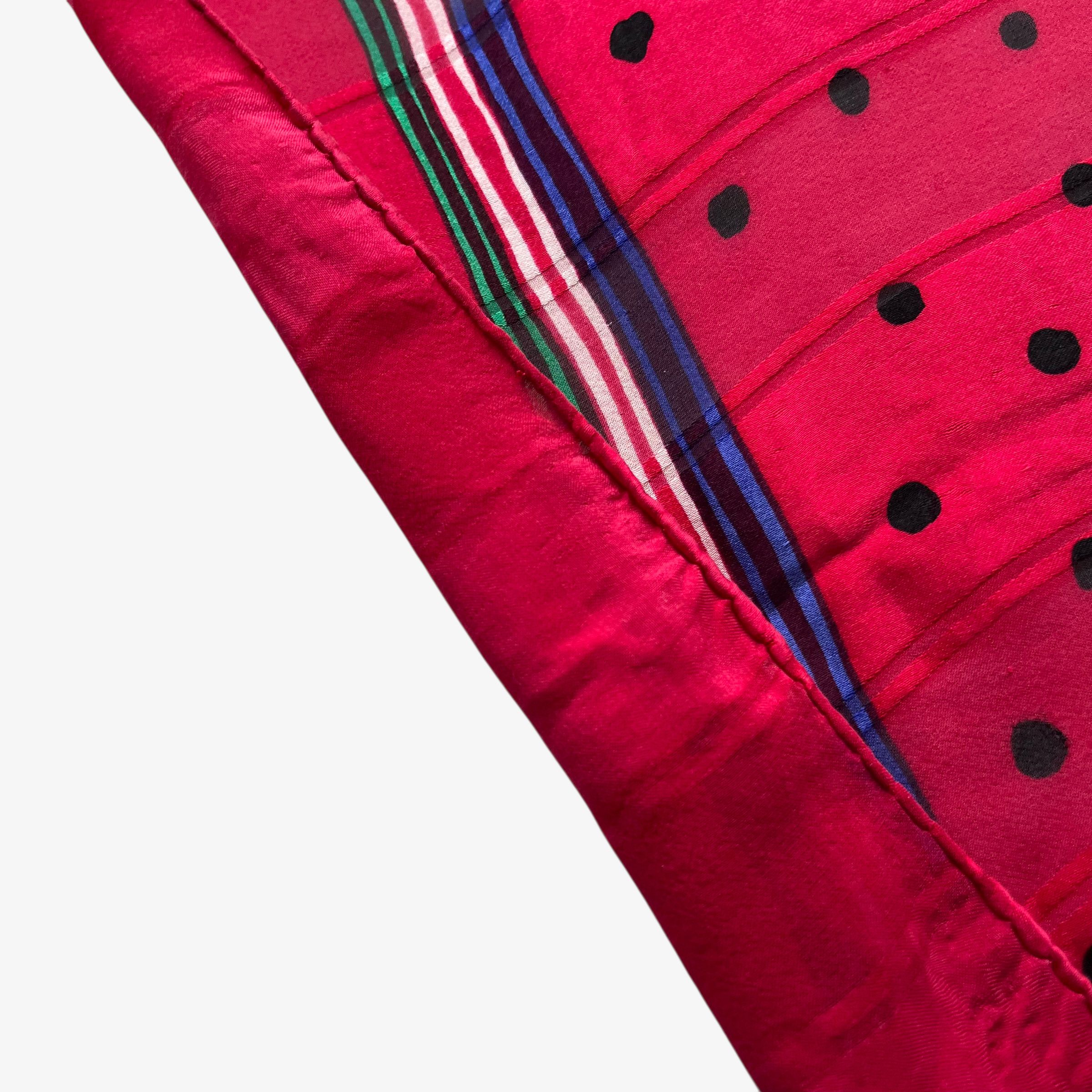 Givenchy Vintage 80s Givenchy Polka Dot Print Red Silk Scarf Size ONE SIZE - 3 Thumbnail