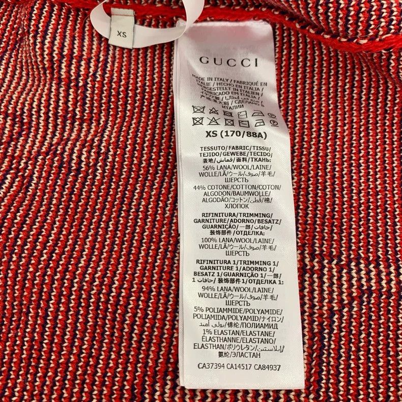 Gucci Gucci Logo animal jacquard red wool knitted cardigan jacket Size US XS / EU 42 / 0 - 6 Thumbnail