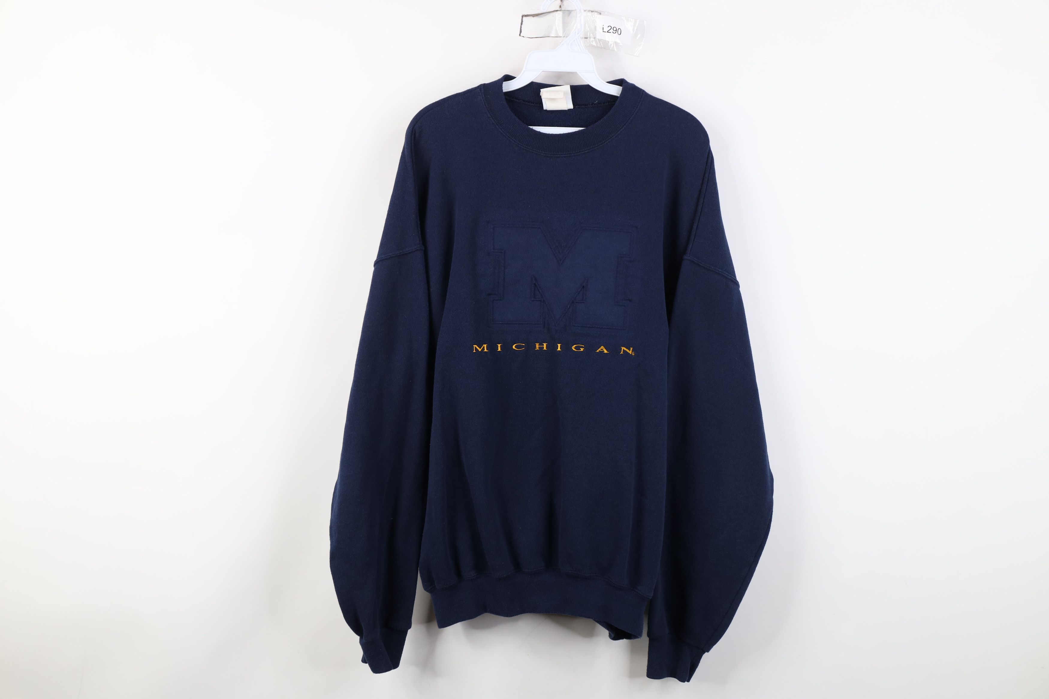 Vintage Vintage 90s Spell Block M University of Michigan Sweatshirt Size US XL / EU 56 / 4 - 1 Thumbnail