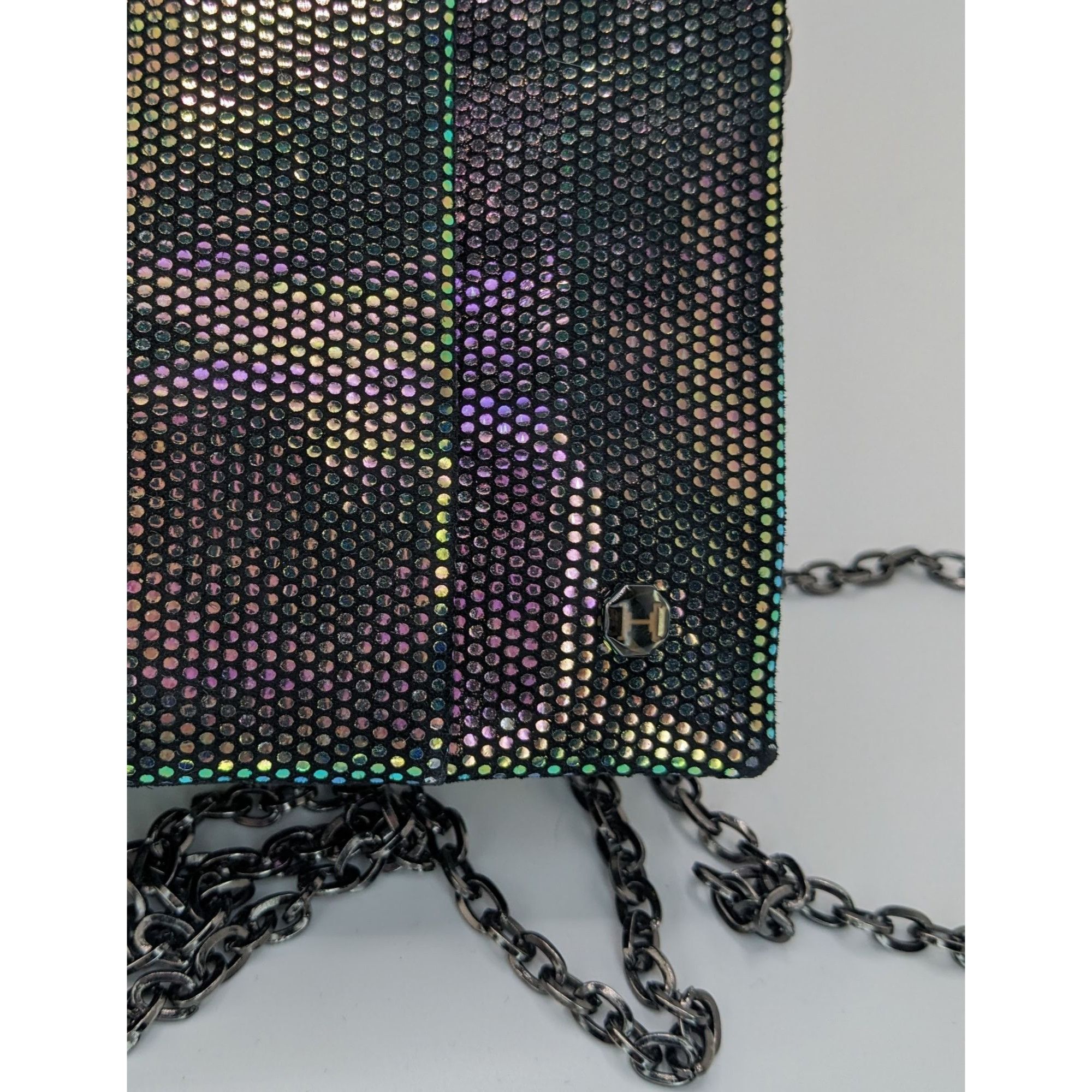 Halston Heritage Halston Heritage Purple Iridescent Clutch Bag With 24" Chain Size ONE SIZE - 10 Thumbnail