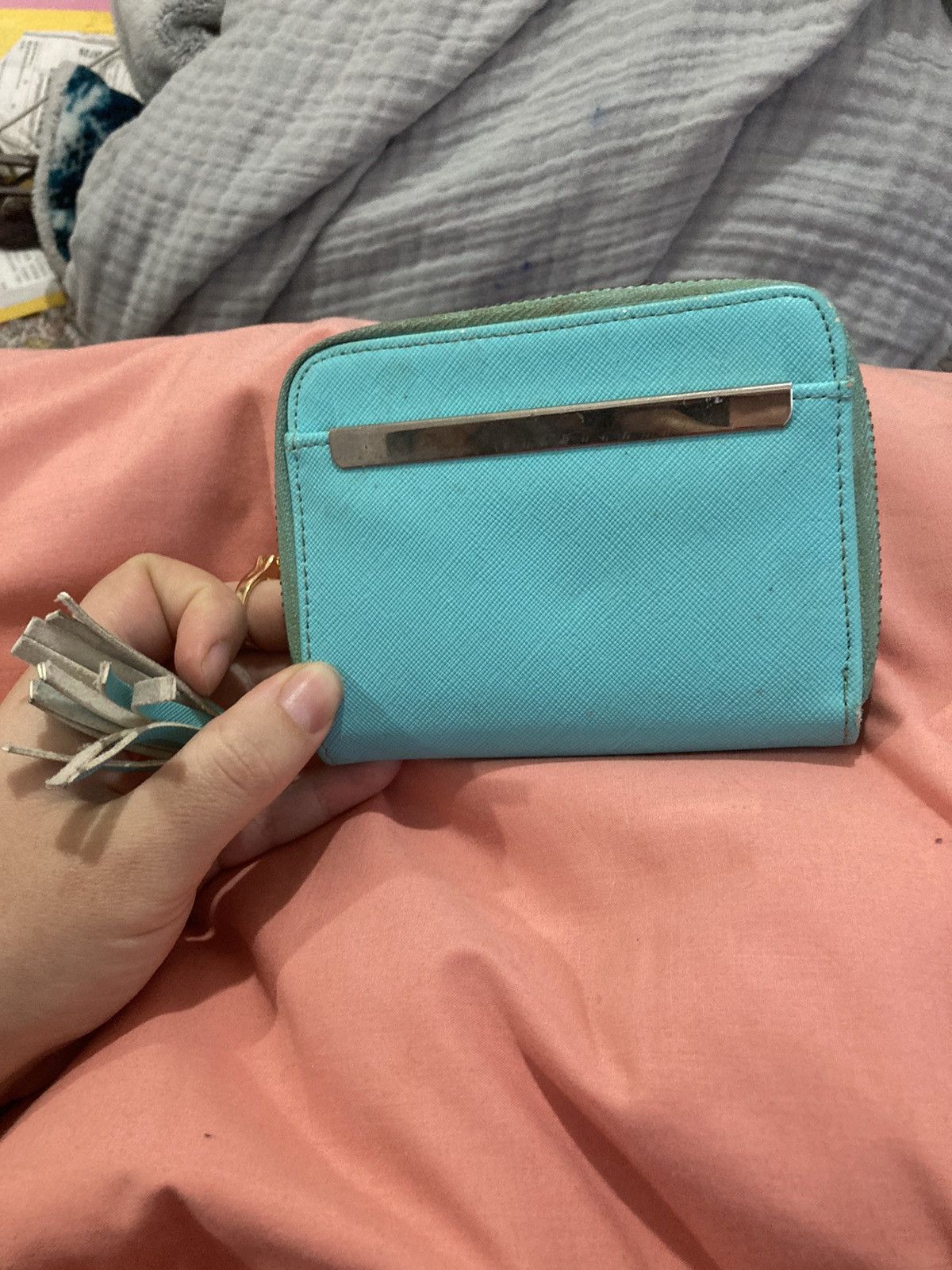 Other Turquoise coloured faux leather wallet Size ONE SIZE - 1 Thumbnail