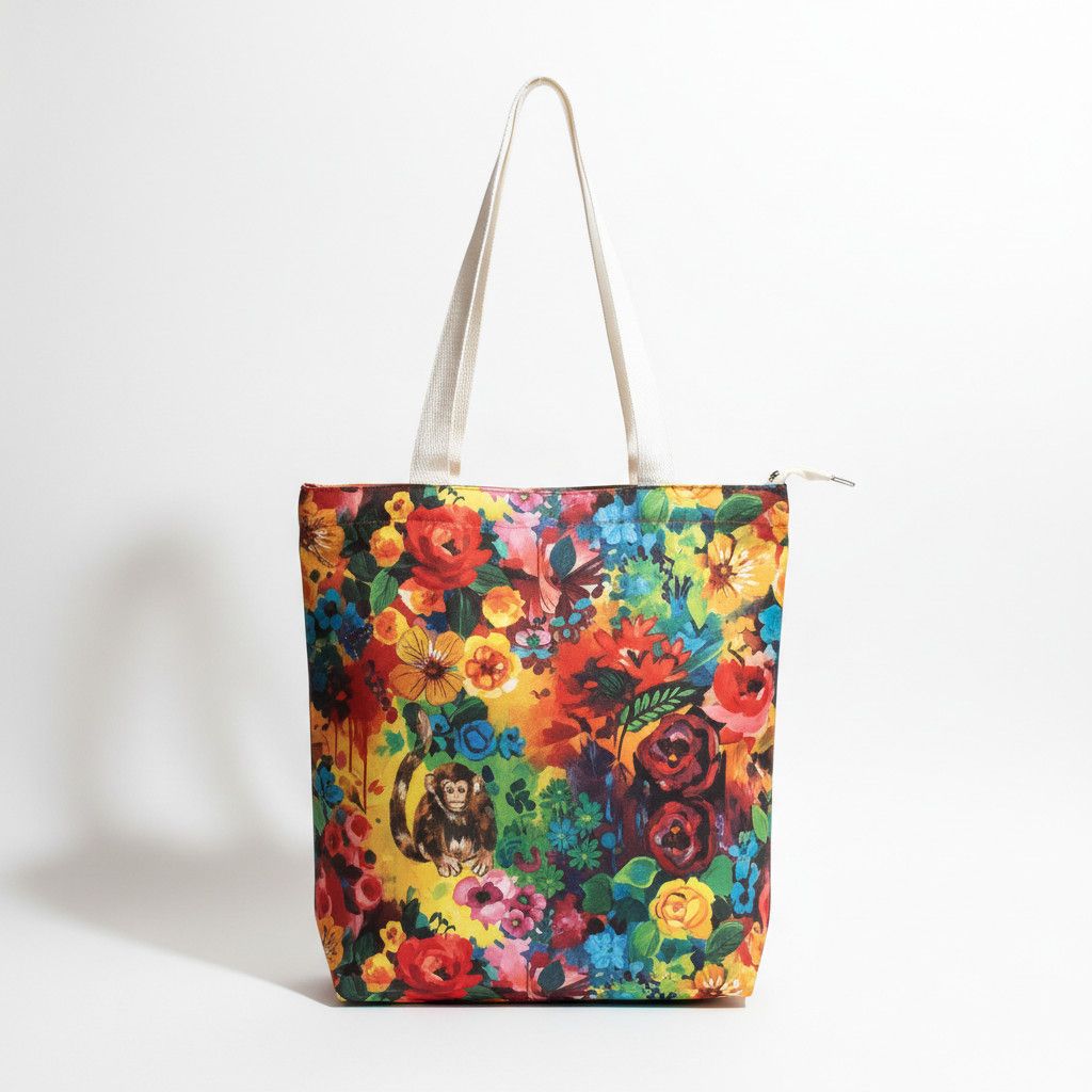 Other FRIDA KAHLO Custom Print Artisanal Linen Tote Bag Hand Size ONE SIZE - 3 Thumbnail