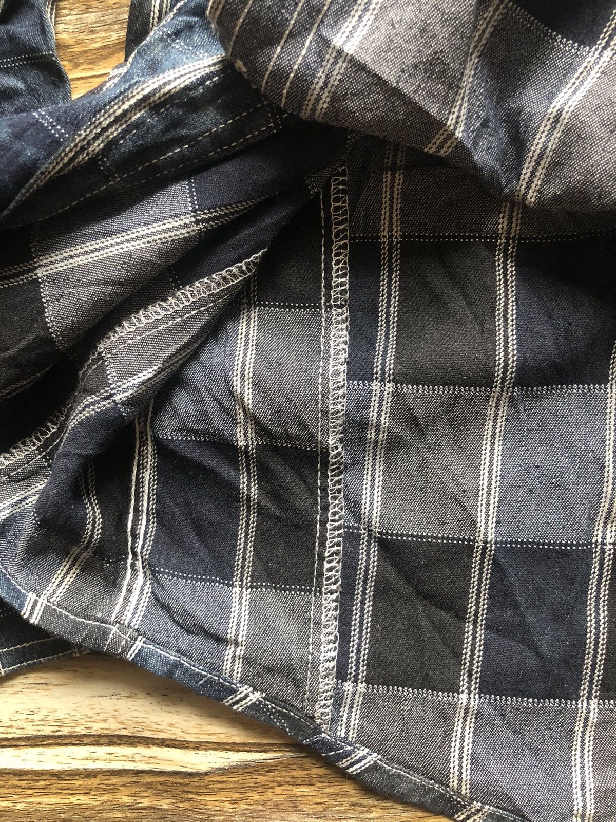 In The Attic B/D shirt Patchwork shadow plaid blue black kapital lgb Size US L / EU 52-54 / 3 - 9 Thumbnail