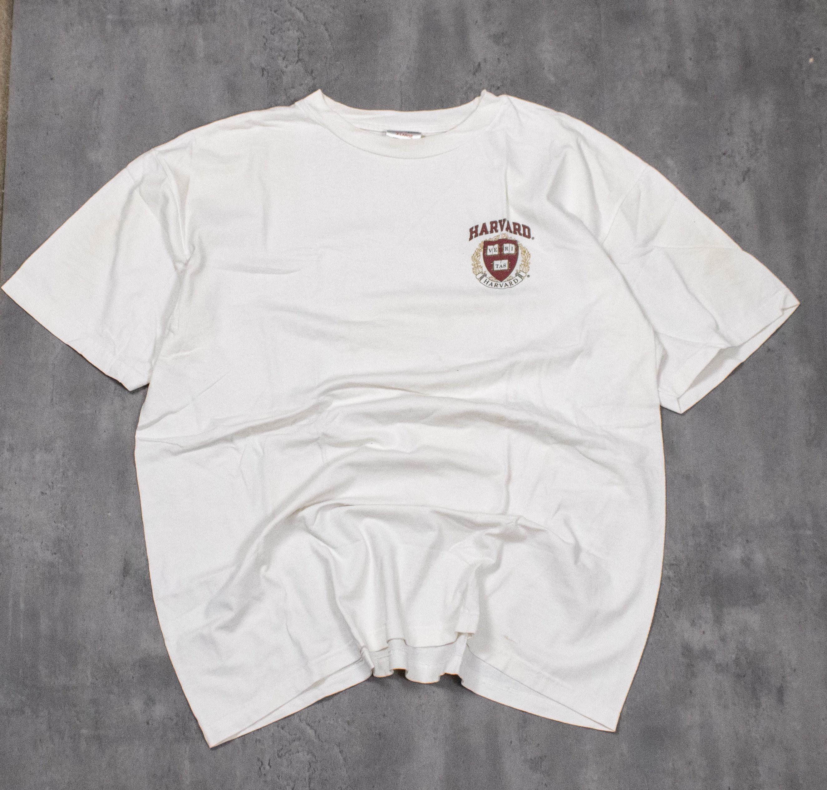 Champion × Vintage Y2K 2000’s Champion Harvard Crest Double Stitch White Tee Size US XL / EU 56 / 4 - 3 Thumbnail