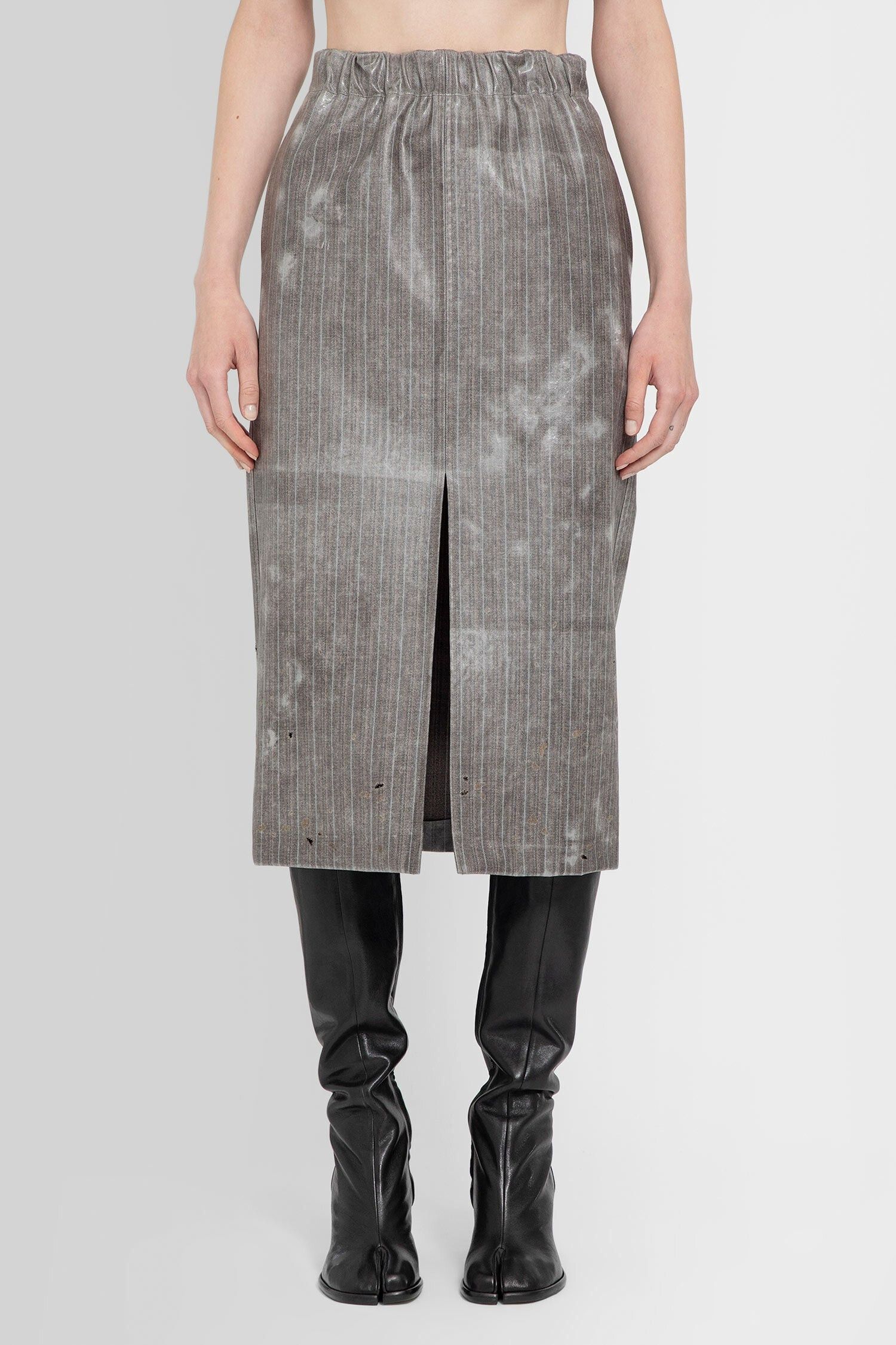 Maison Margiela o1y0625 Midi Skirt in Gray Size 27" / US 4 / IT 40 - 1 Thumbnail