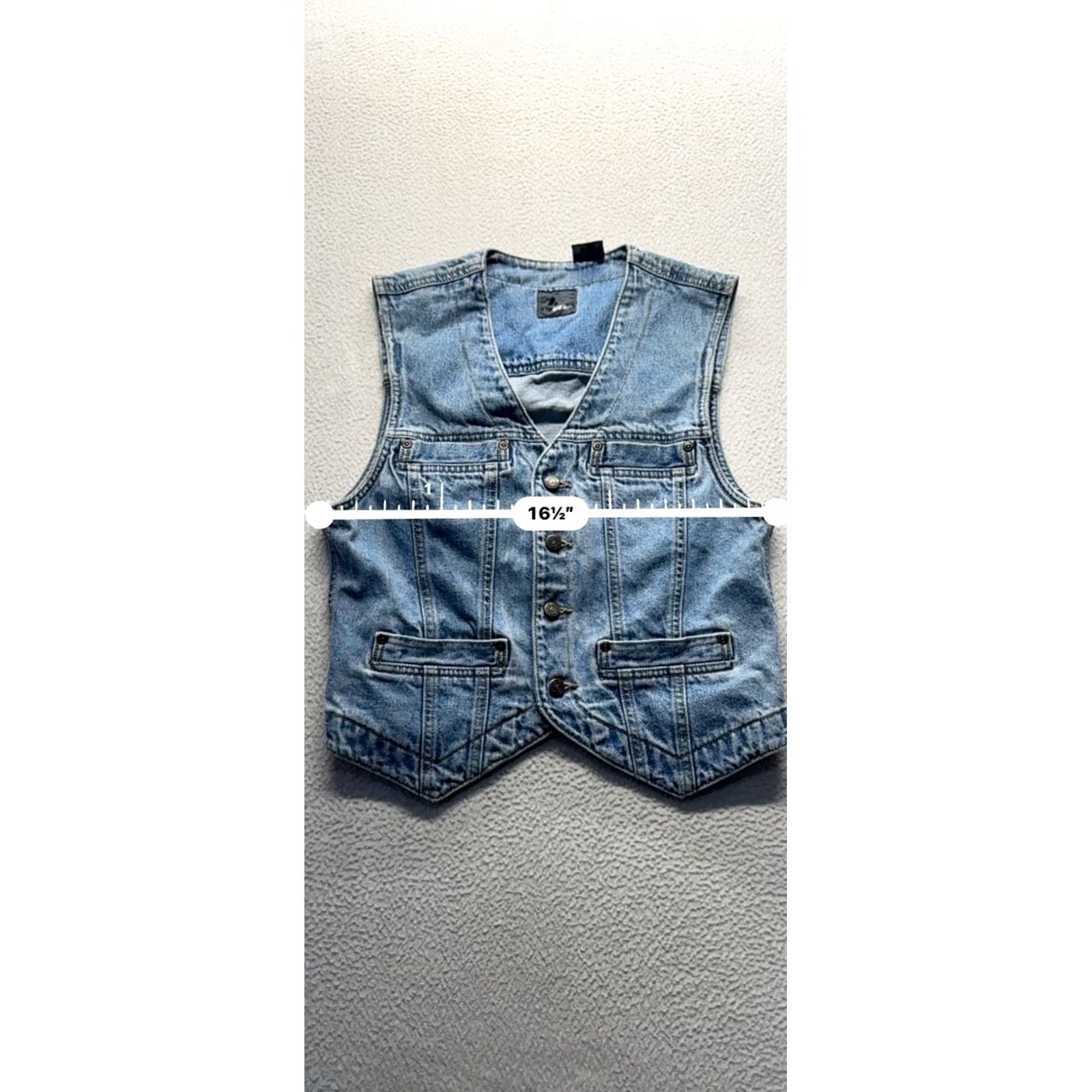 Denime VINTAGE Lizwear Denim Vest With Button Closure Pockets S Blue Unisex Adults Vest Like New Size S / US 4 / IT 40 - 8 Thumbnail