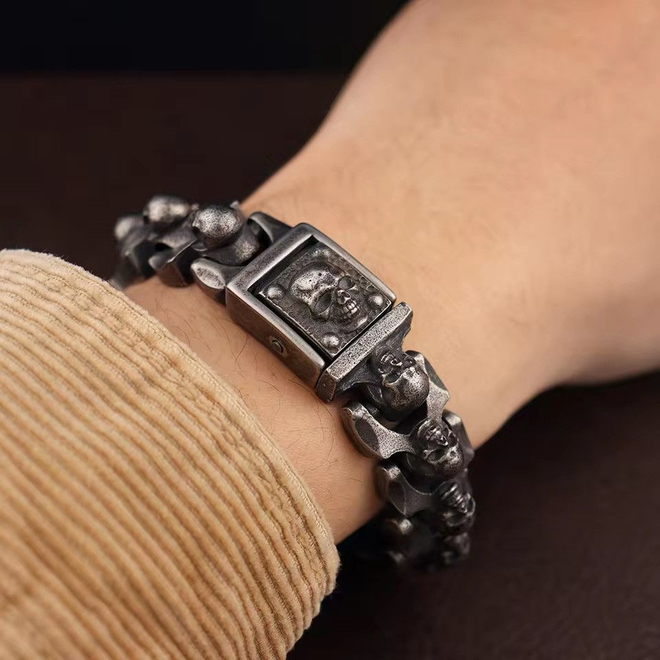Vintage Trendy Domineering Skull Bracelet Size ONE SIZE - 5 Thumbnail